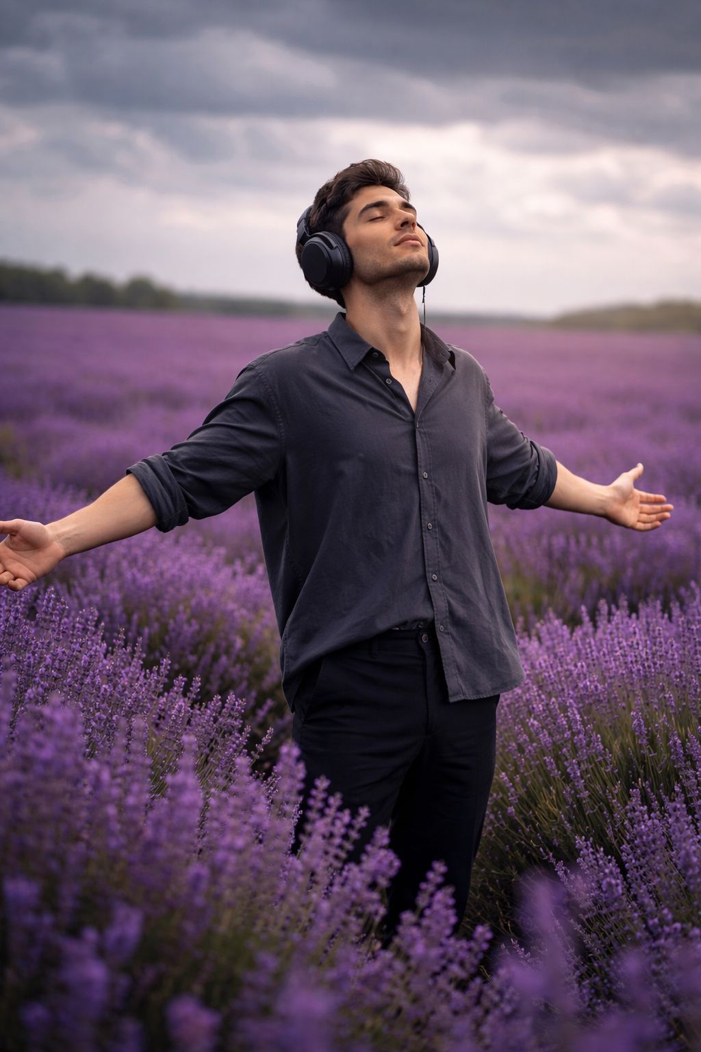 Serenity in Purple Fields