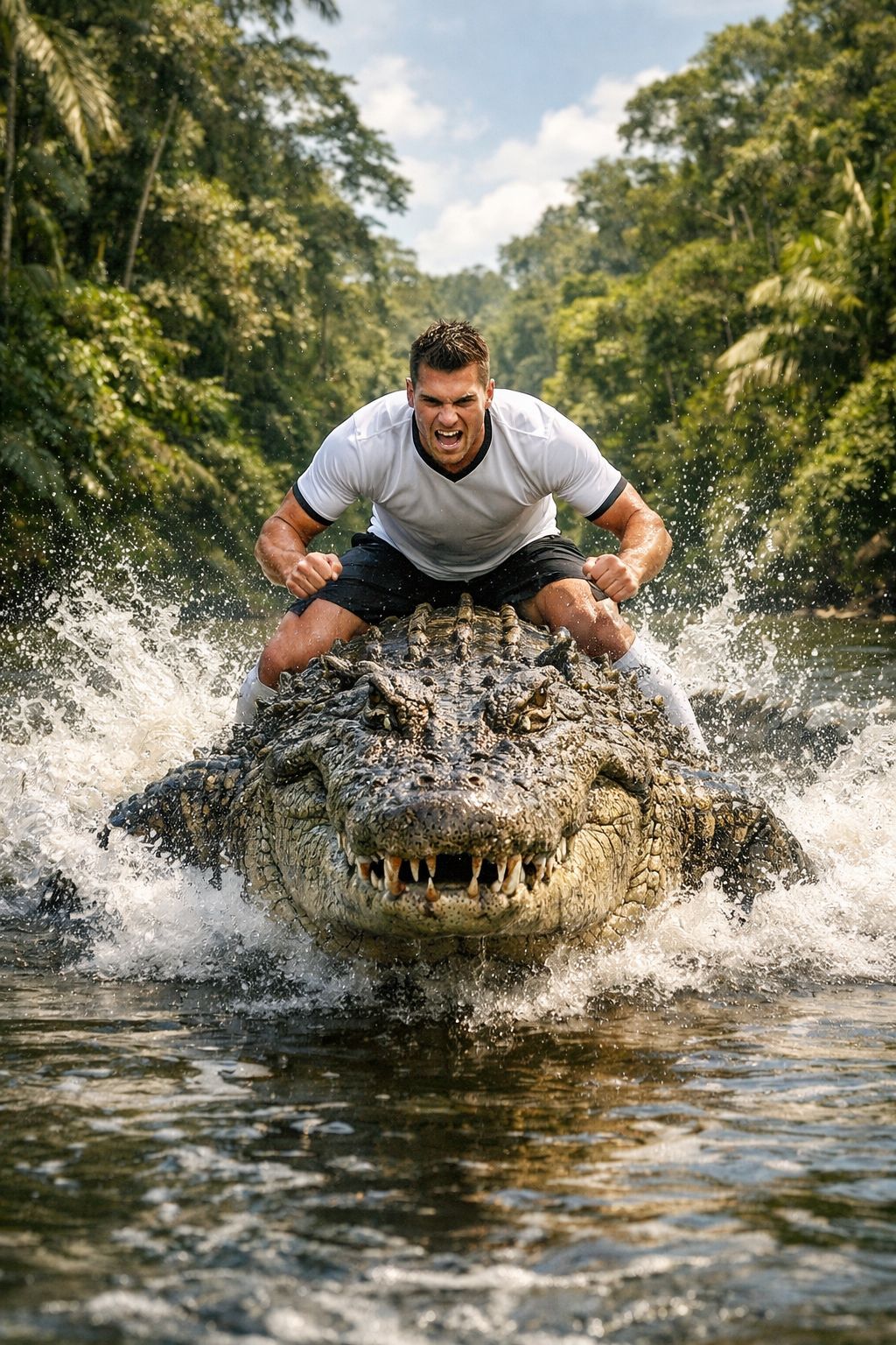 River Rush: The Footballer’s Gator Ride
