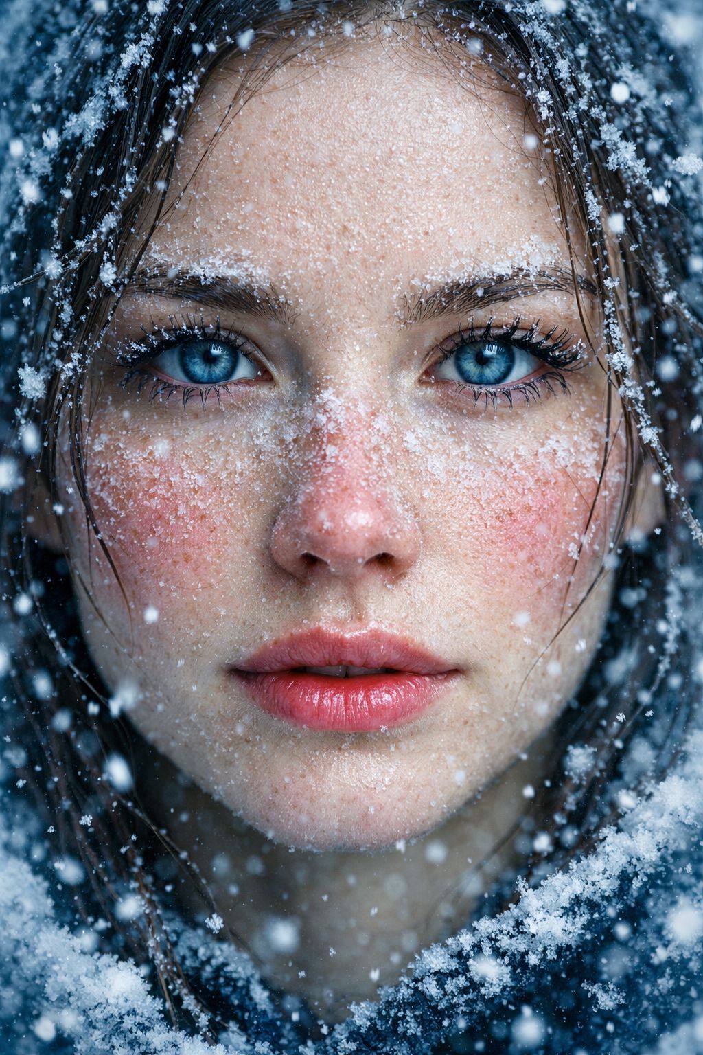 Frostbitten Gaze in the Icy Wilderness