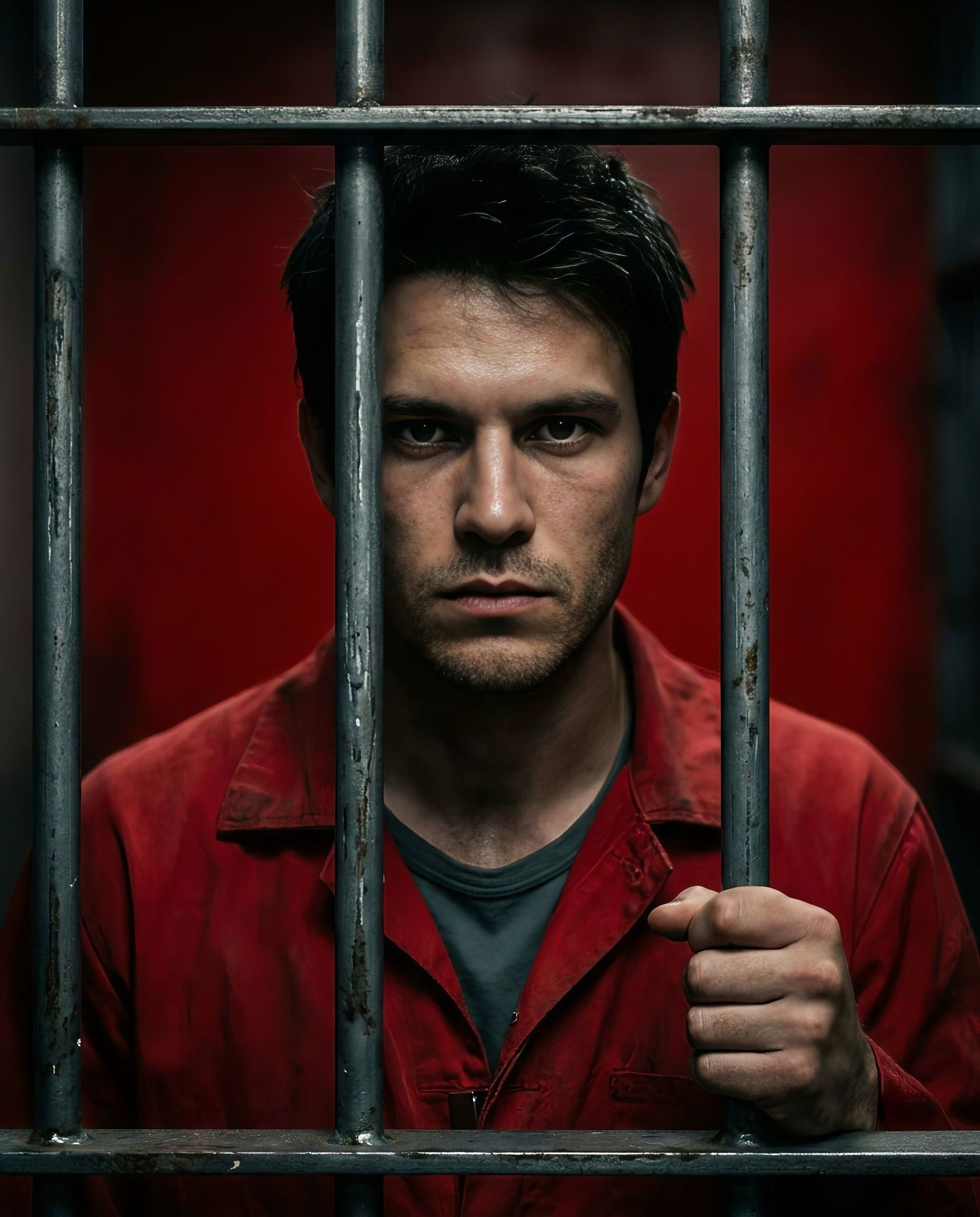 Crimson Confinement: The Prisoner’s Gaze