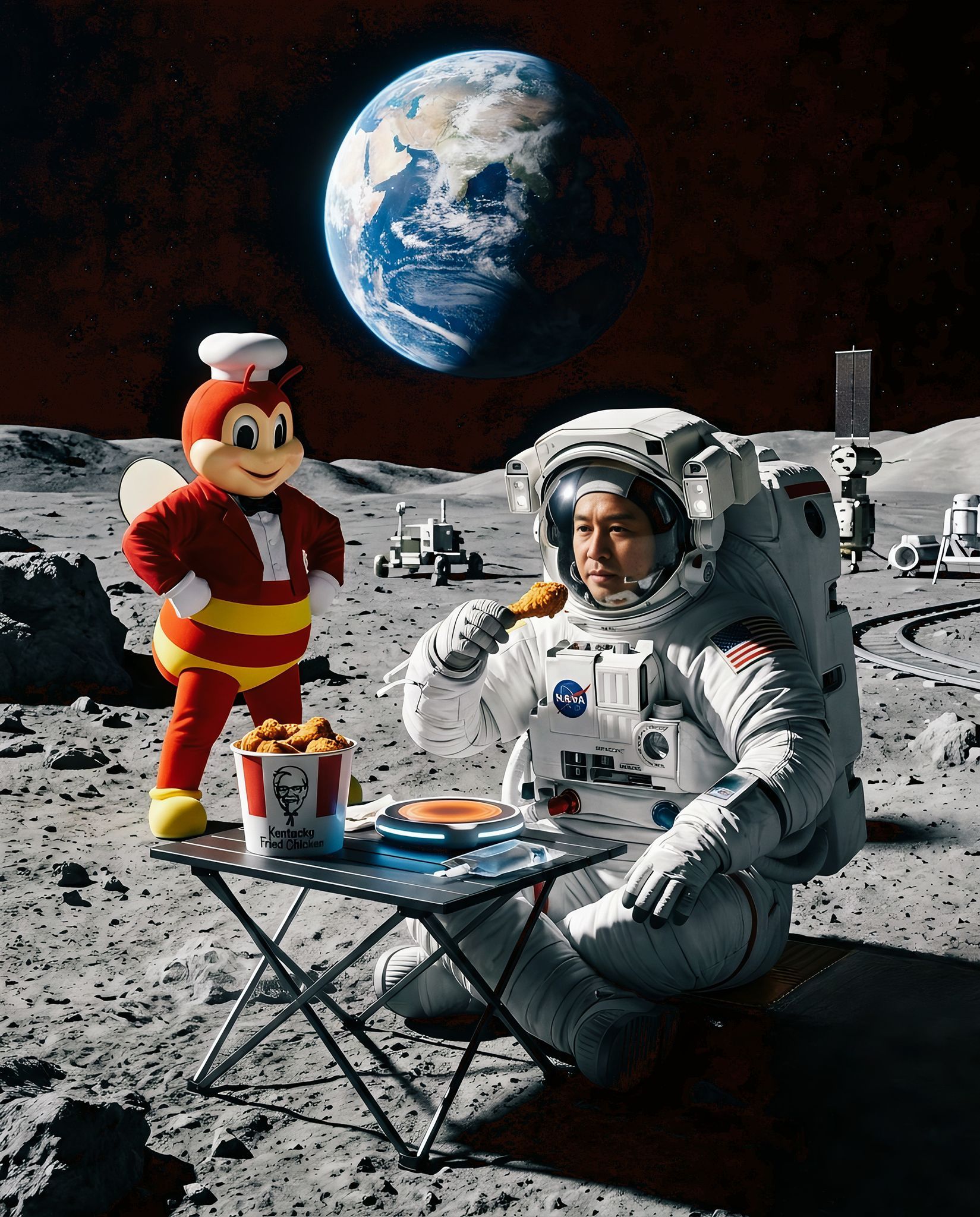 Lunar KFC Feast with Jollibee Mascot