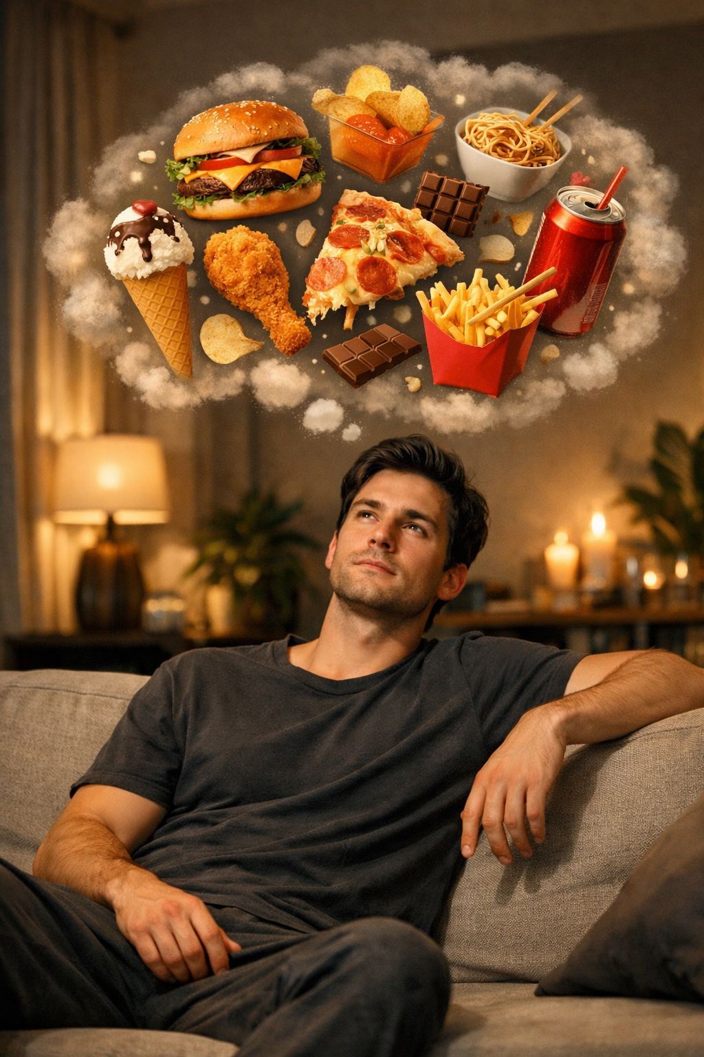 Midnight Cravings in a Dreamy Thought Bubble