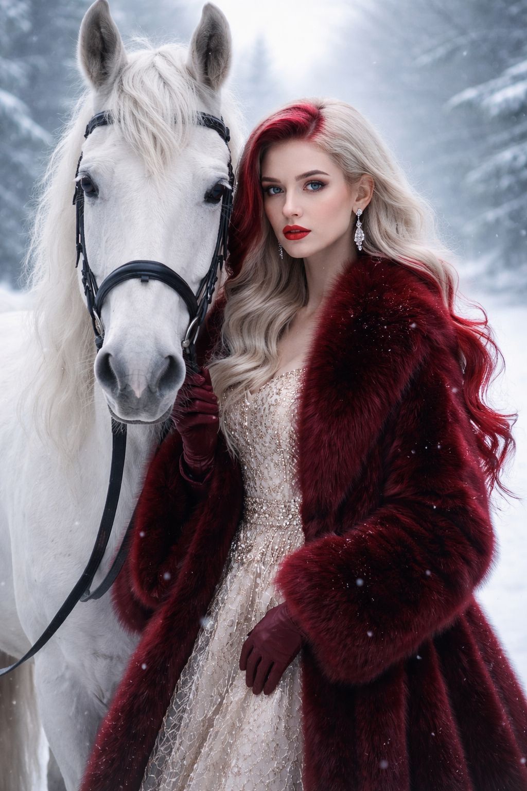 Scarlet Queen of the Winter Tundra