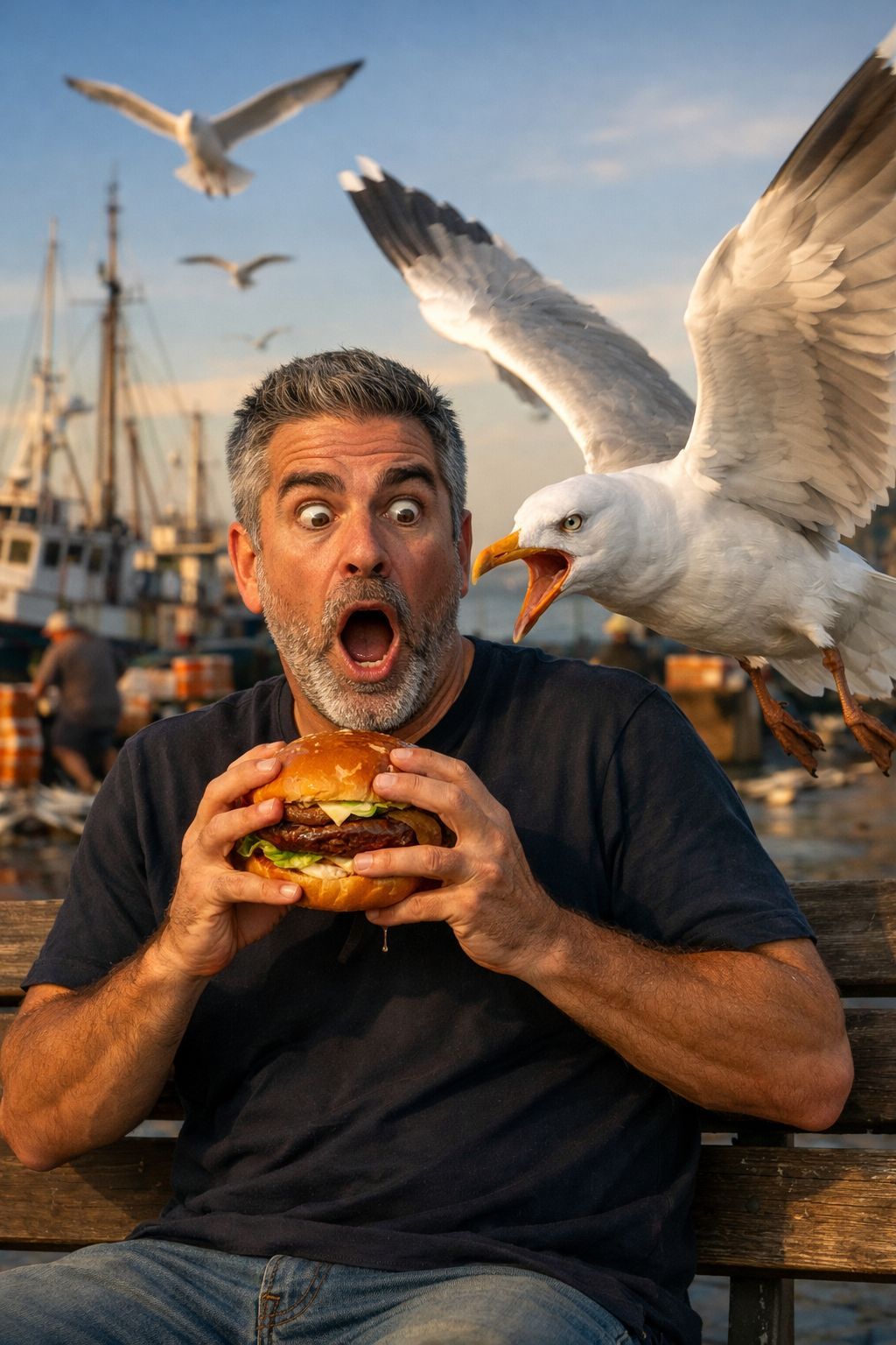 Shocking Seaside Seagull Burger Heist