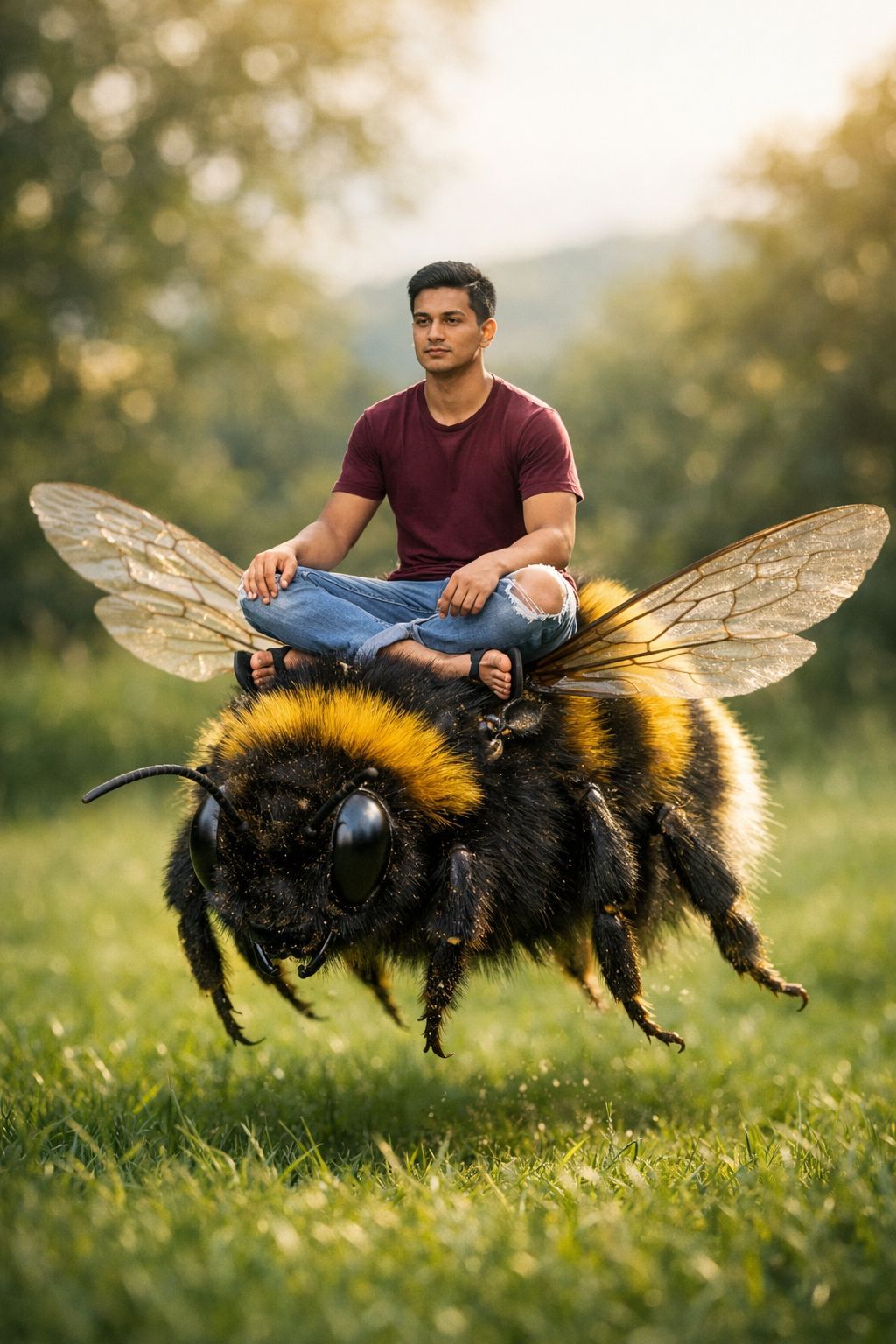 Calm Flight of the Giant Bumblebee