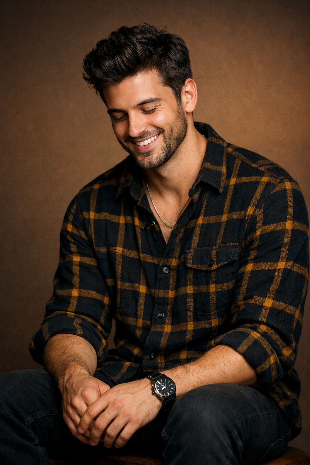 Casual Charm in Mustard and Plaid
