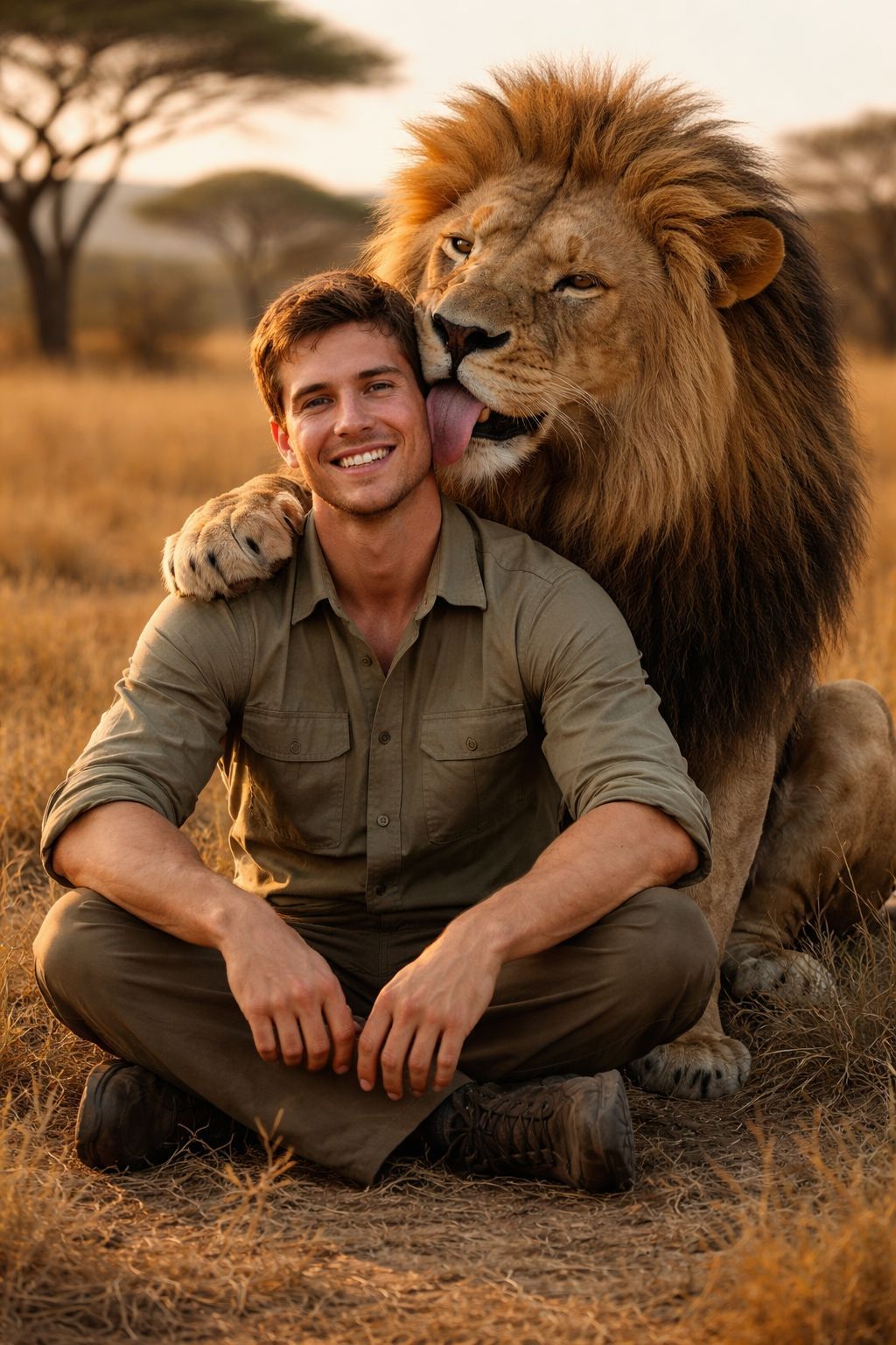 The Lion King's Golden Embrace