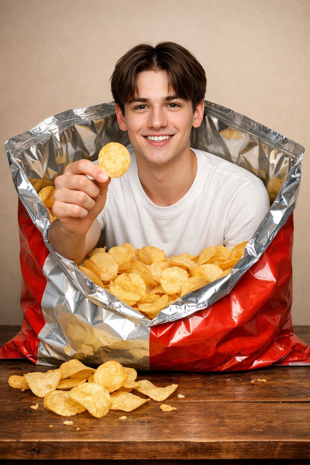 Snack Bag Boy Portrait
