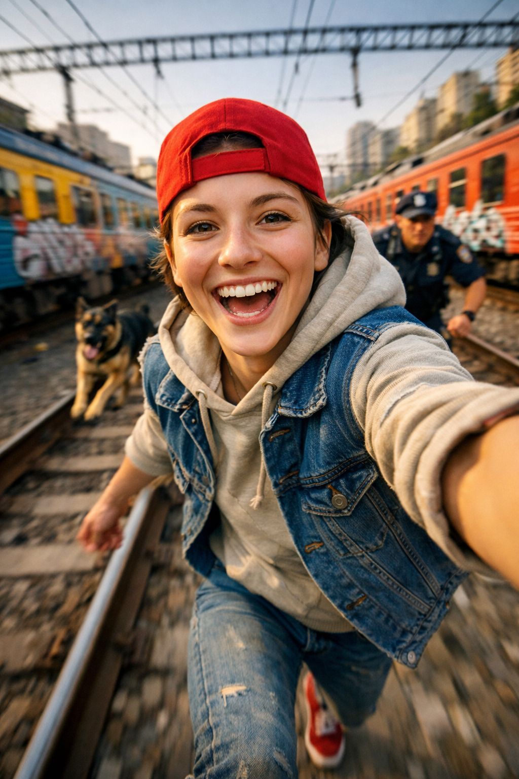 Urban Railway Chase Selfie