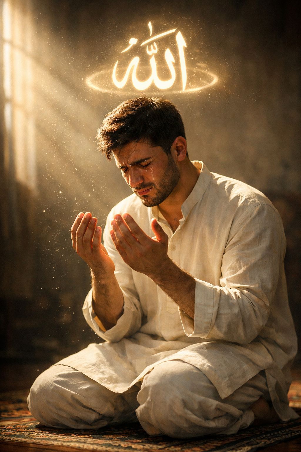 Silent Prayer Under Divine Light
