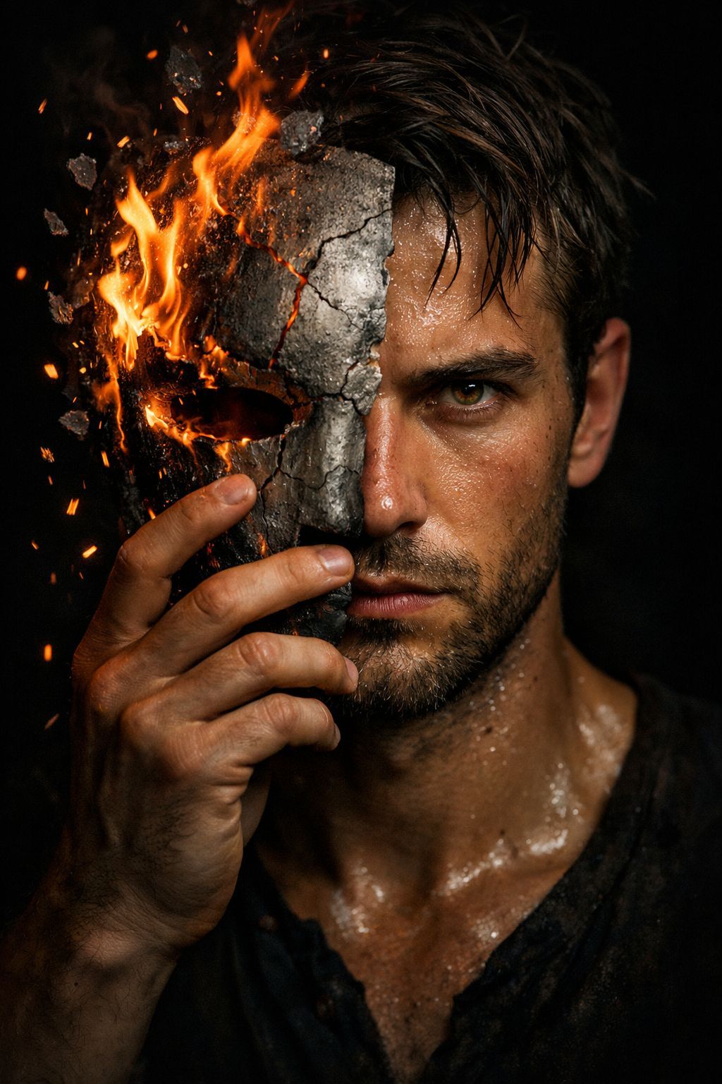 The Burning Mask Portrait