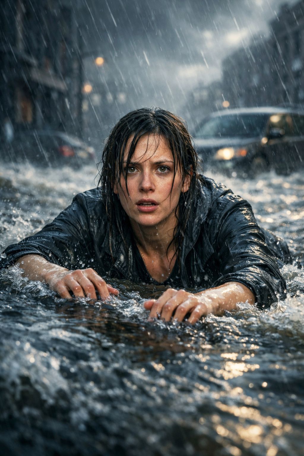 Desperate Struggle in the Rising Flood