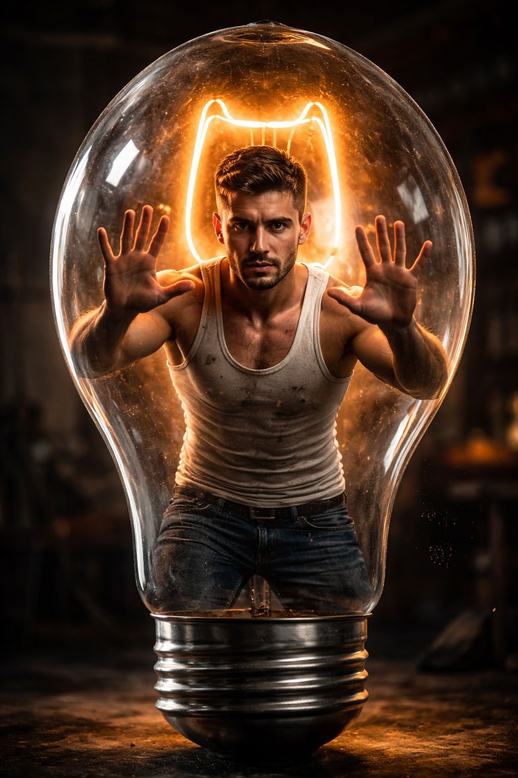 Man Trapped in the Incandescent Glow
