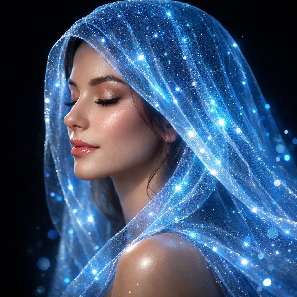 Goddess of the Shimmering Blue Nebula