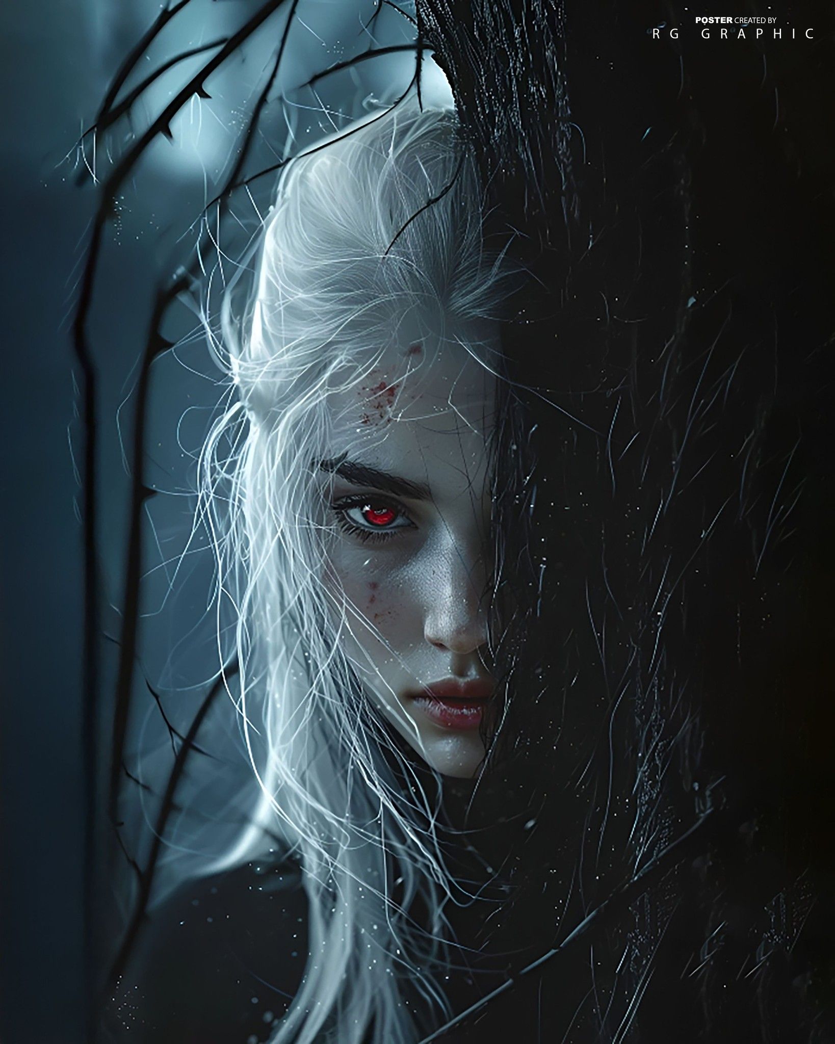 Crimson Gaze in the Haunted Forest