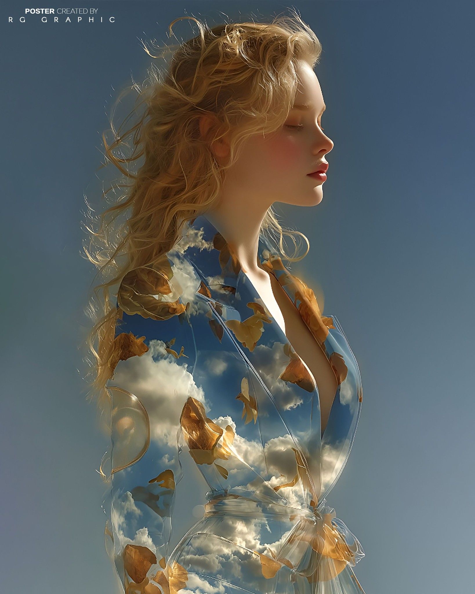Golden Butterfly Sky Portrait