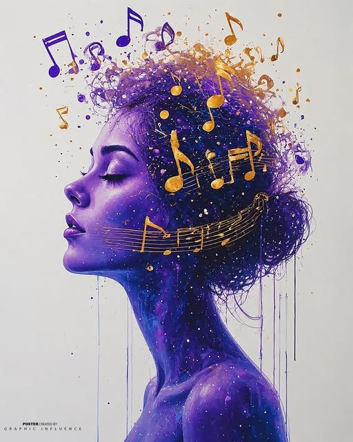 Celestial Symphony in Violet and Gold