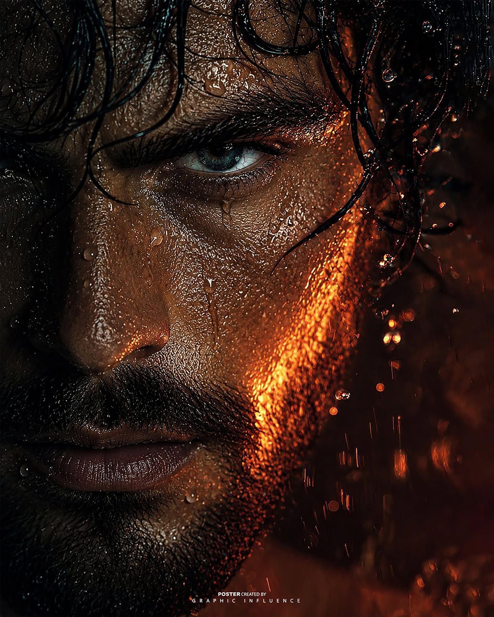 Fire and Ice Cinematic Portrait