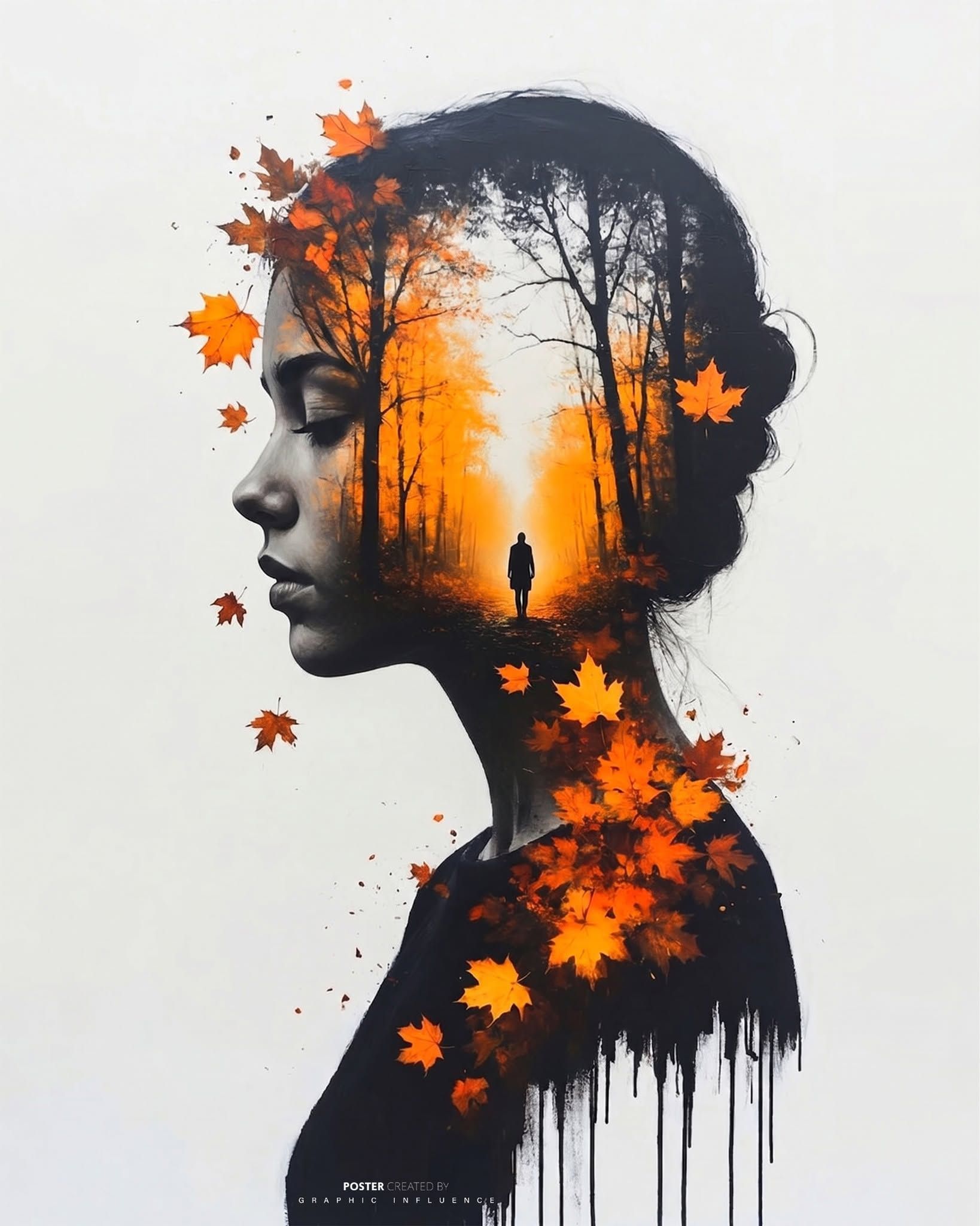 Autumn Silhouette: The Lone Path Within