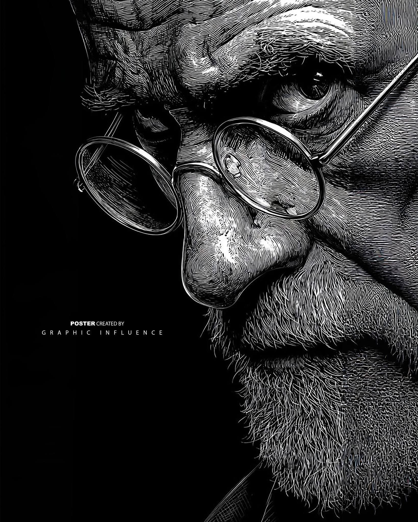 Etched Wisdom in Monochrome Profile