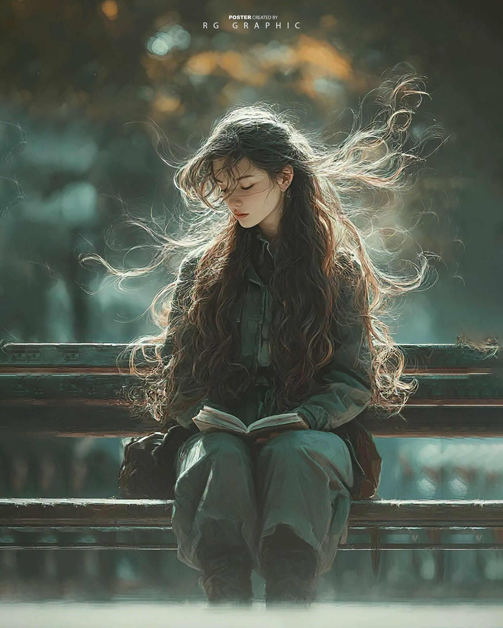 Serene Afternoon Reader in the Park