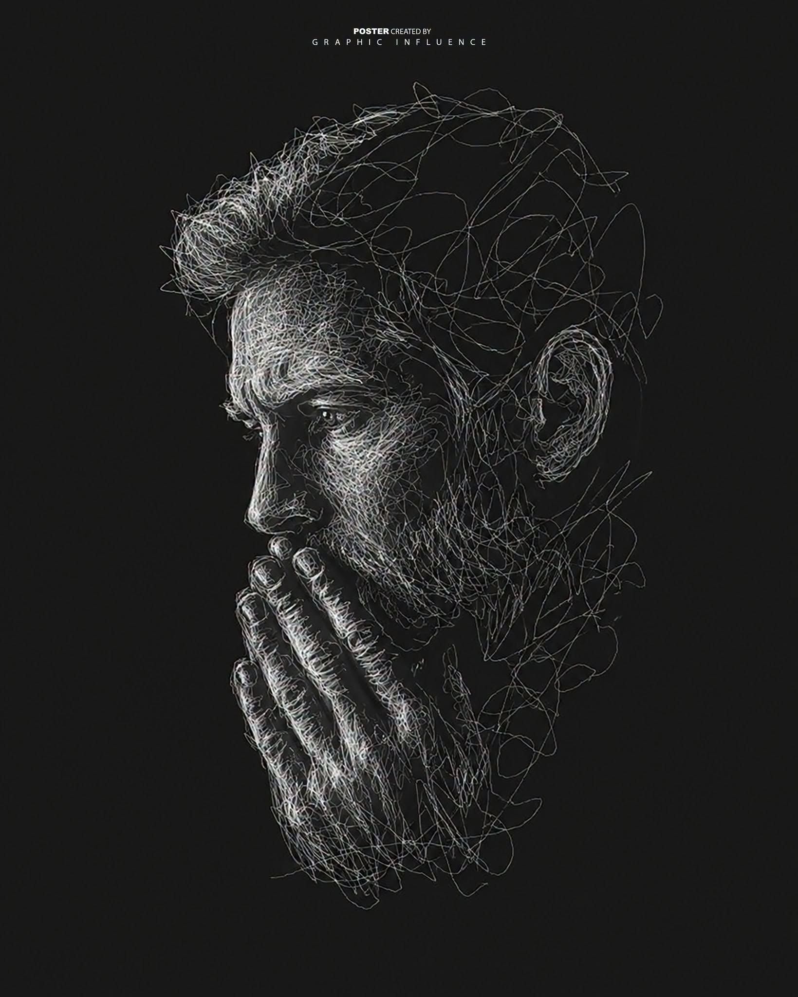 Scribbled Silence in White Graphite
