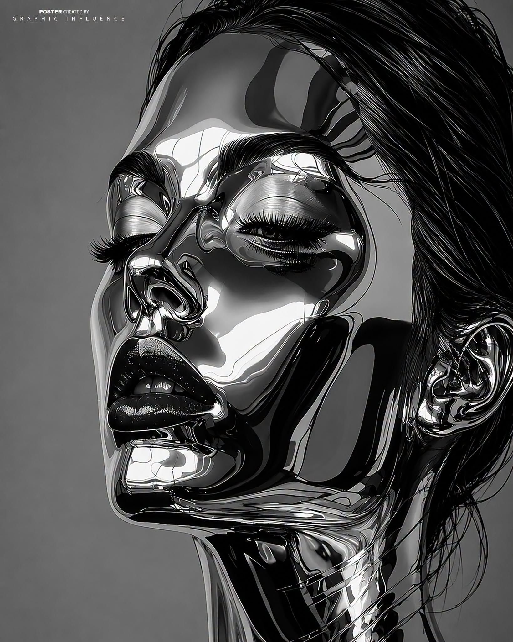 Liquid Chrome Cybernetic Elegance