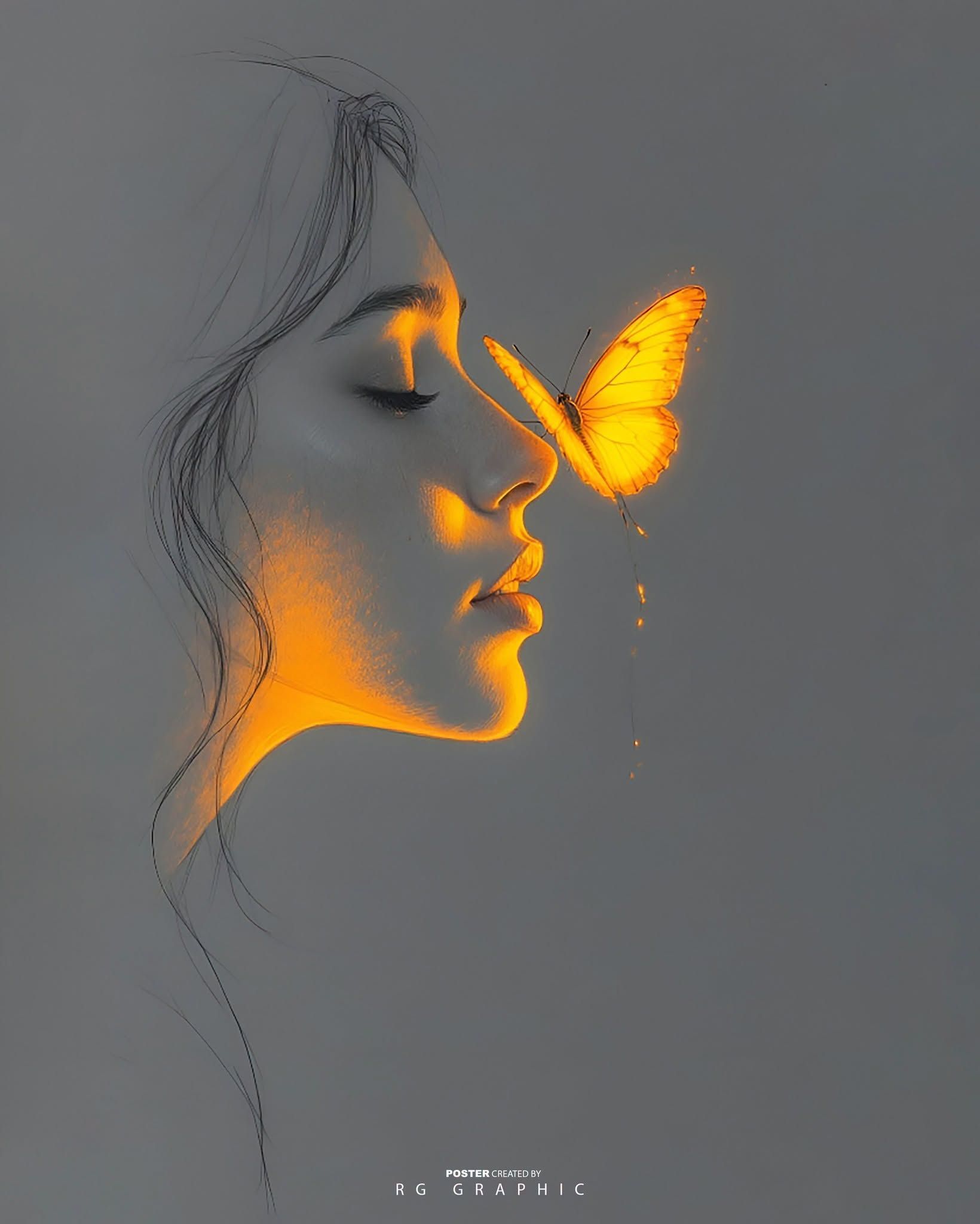 Gilded Breath in Monochrome Sketch