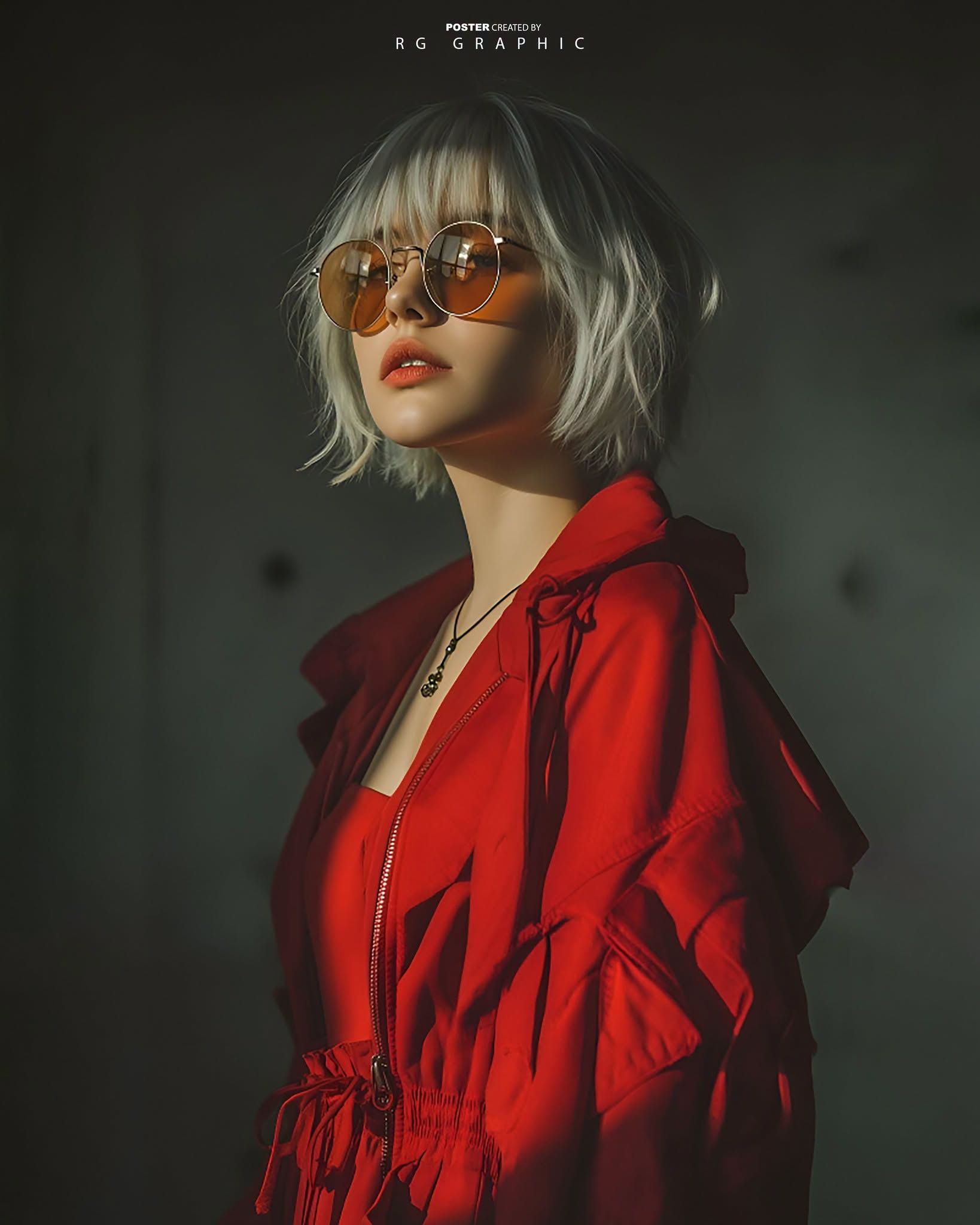 Platinum Bob in Crimson Hood