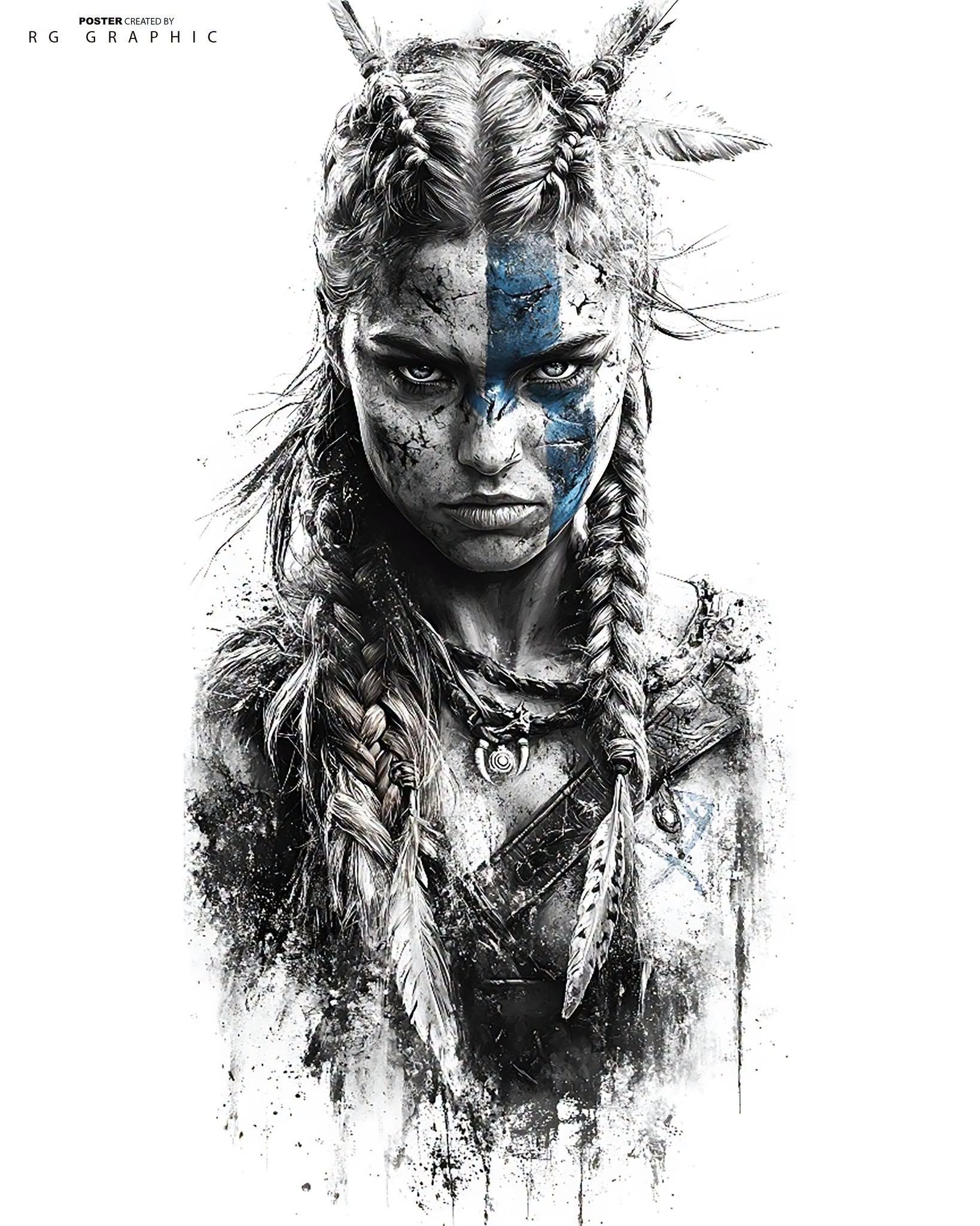 Bloof Paint Tribal Warrior Portrait