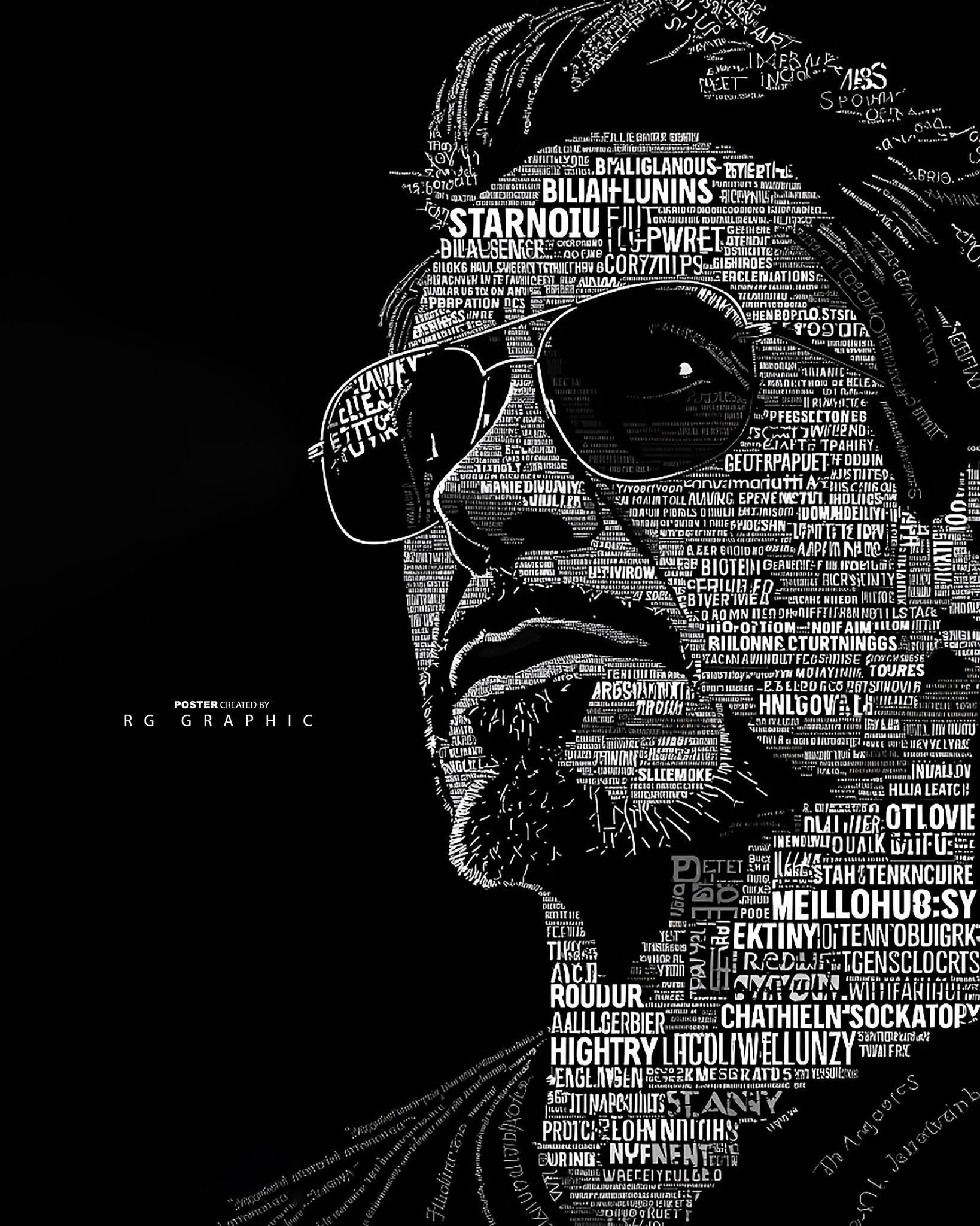 Typographic Noir Male Portrait