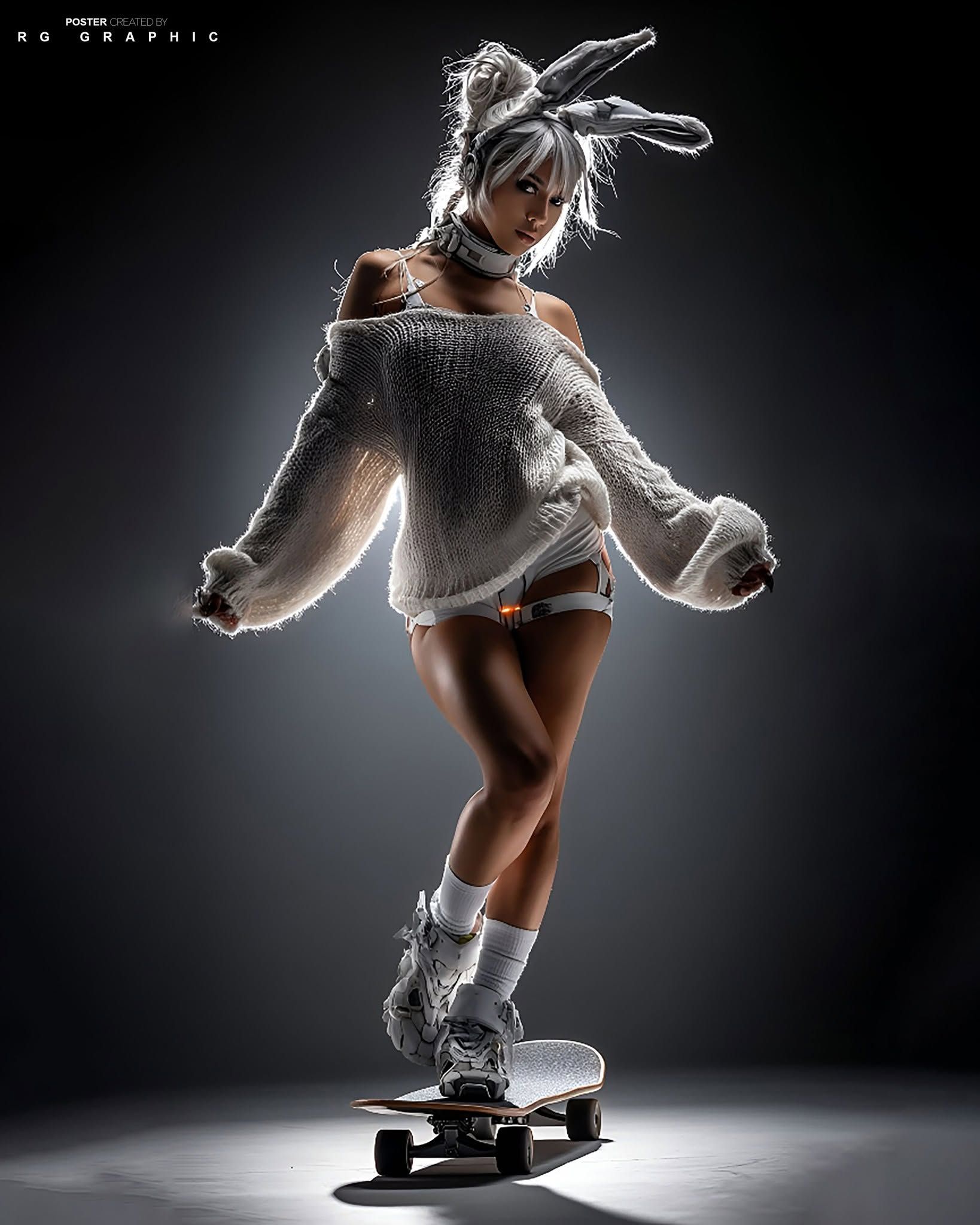 Cyberpunk Bunny Streetwear Editorial
