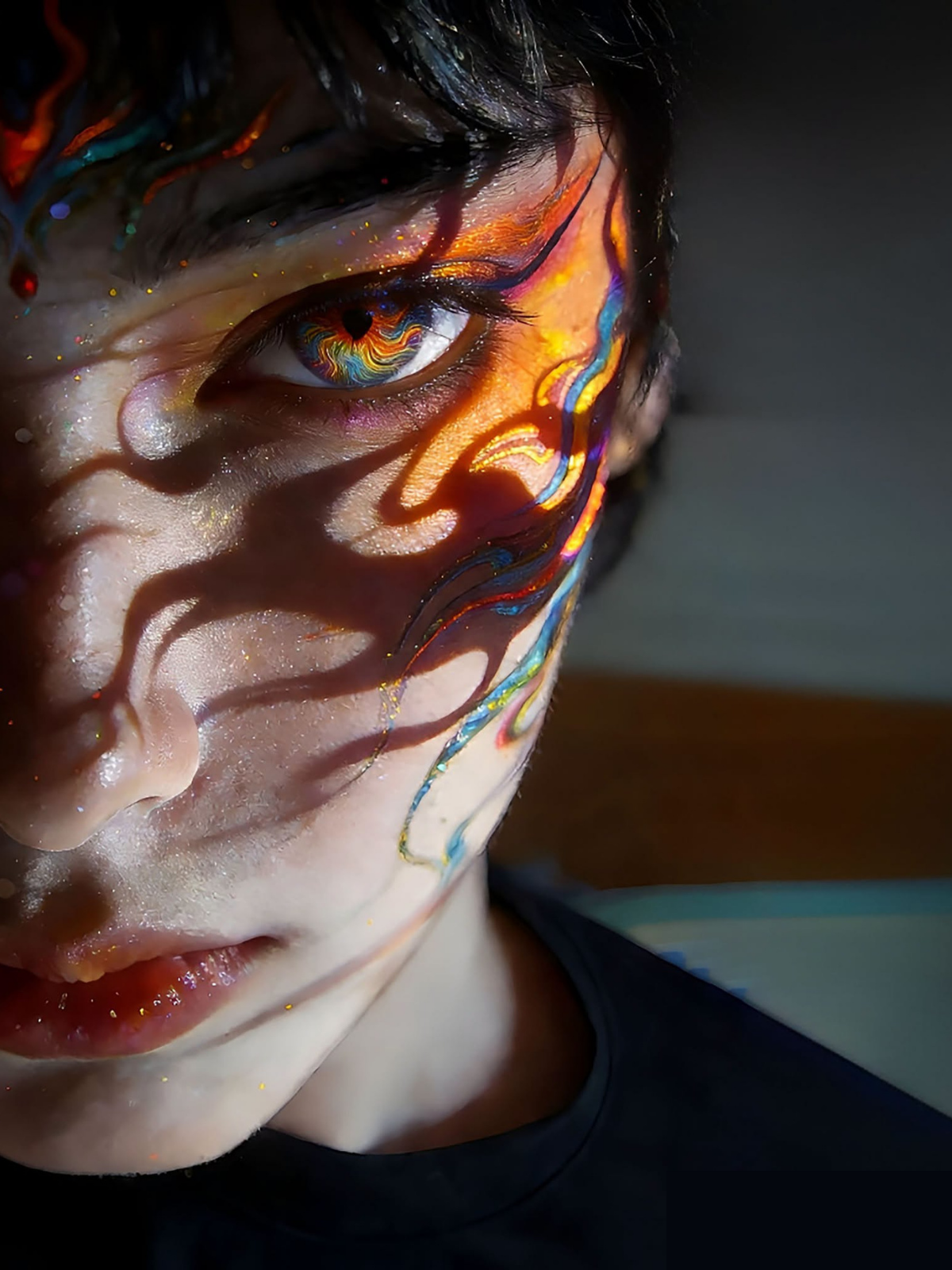 Liquid Neon Cyberpunk Rainbow Gaze