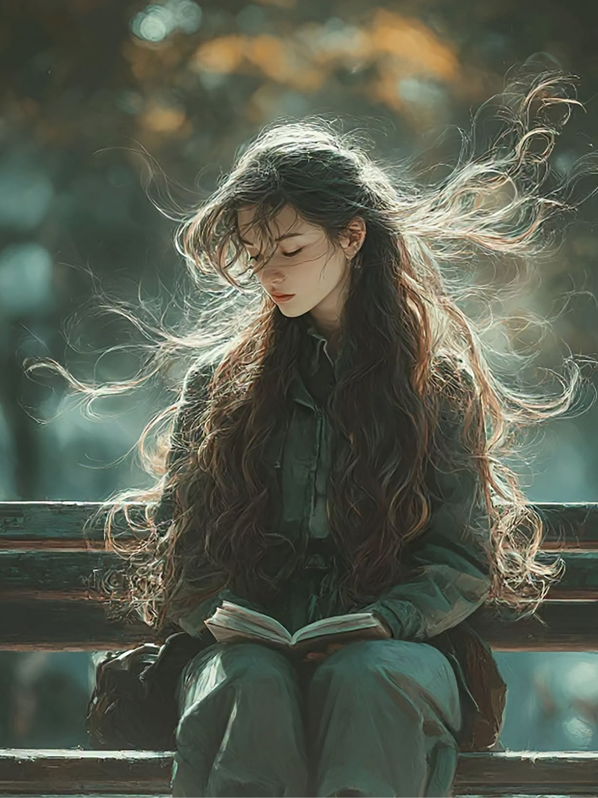 Cinematic Portrait: Serene Park Reader