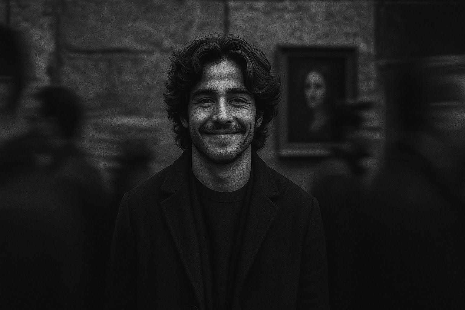 Cinematic B&W Blurred Street Portrait