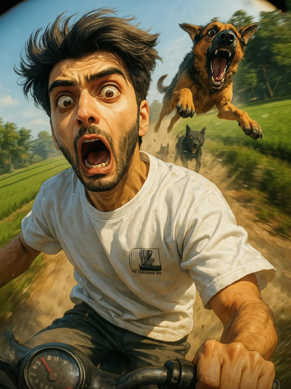 Dirt Road Dog Chase: Fisheye Fury