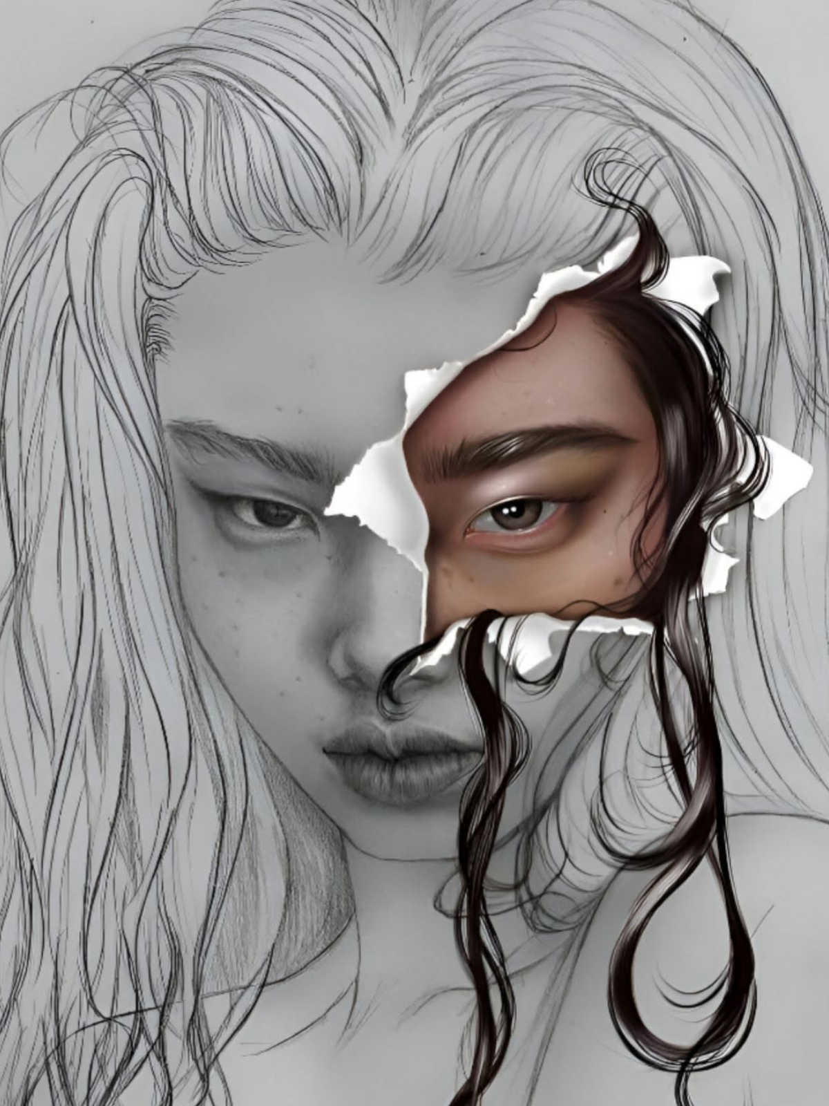 Ripped Reality Portrait