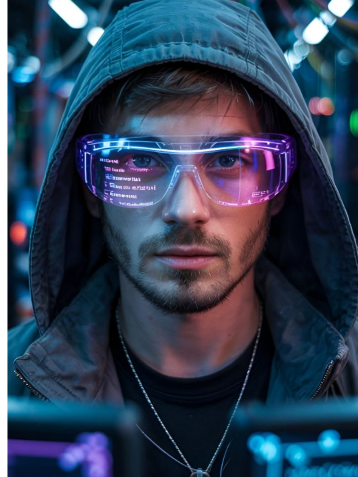Neon Cyberpunk Code Gaze