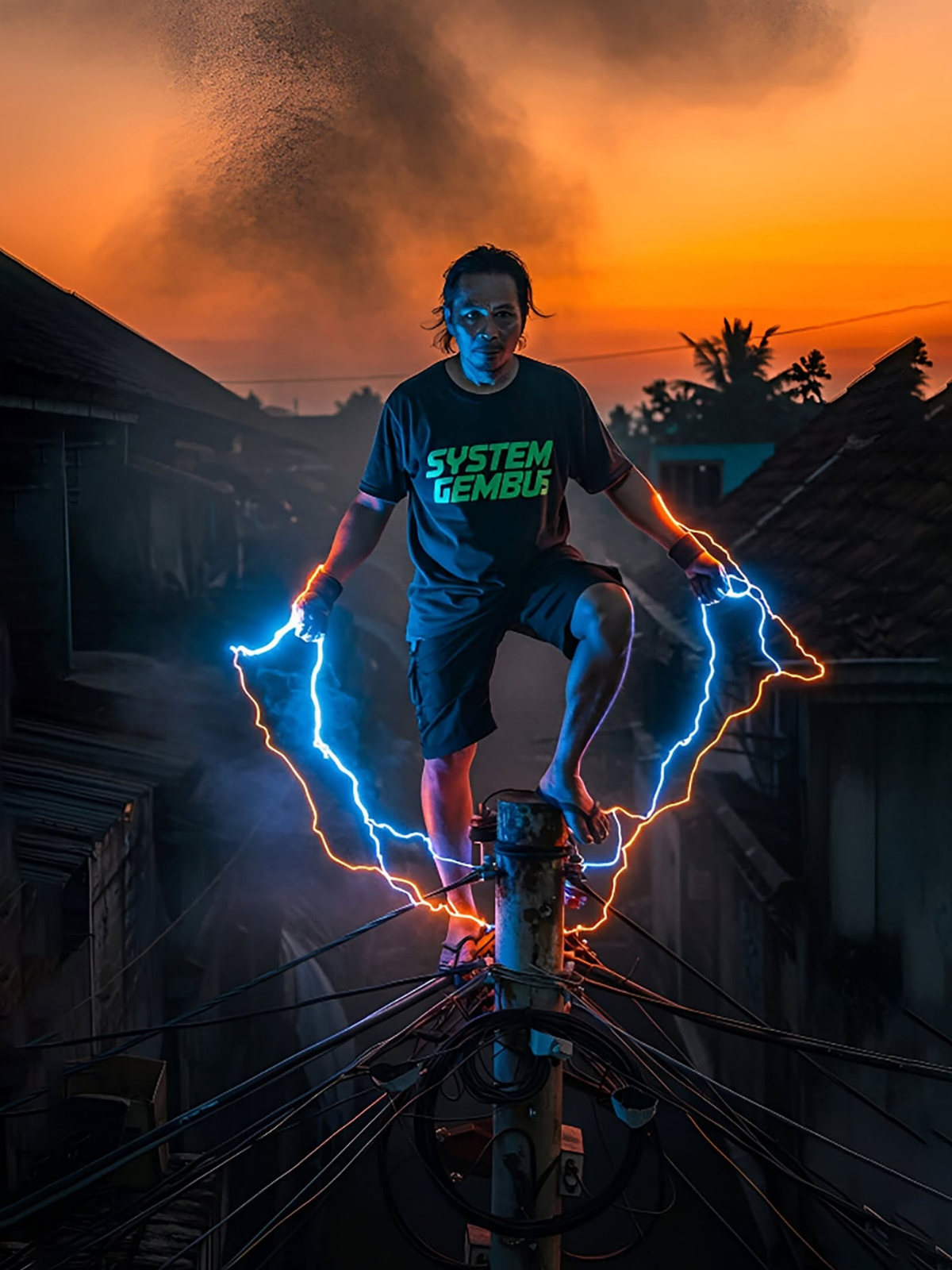 Electrified Cyberpunk Street Warrior