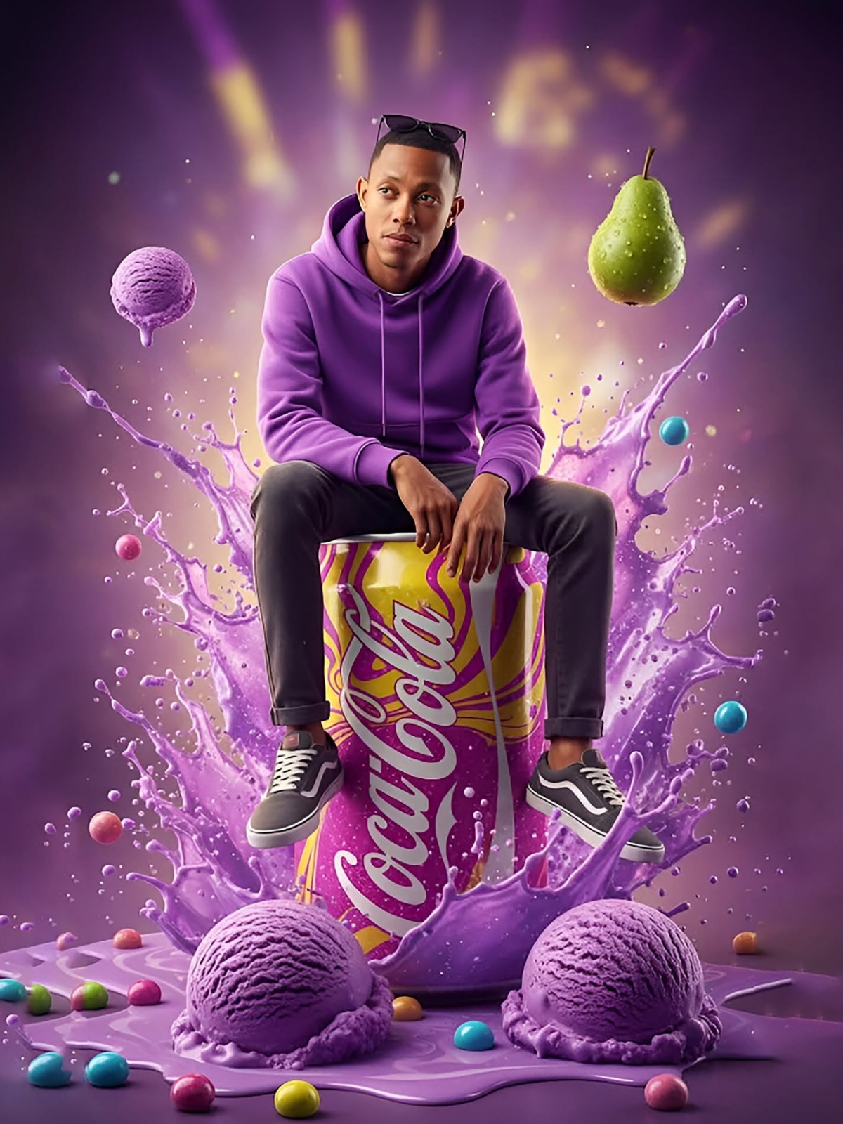 Vibrant Purple Cola Pop Blast