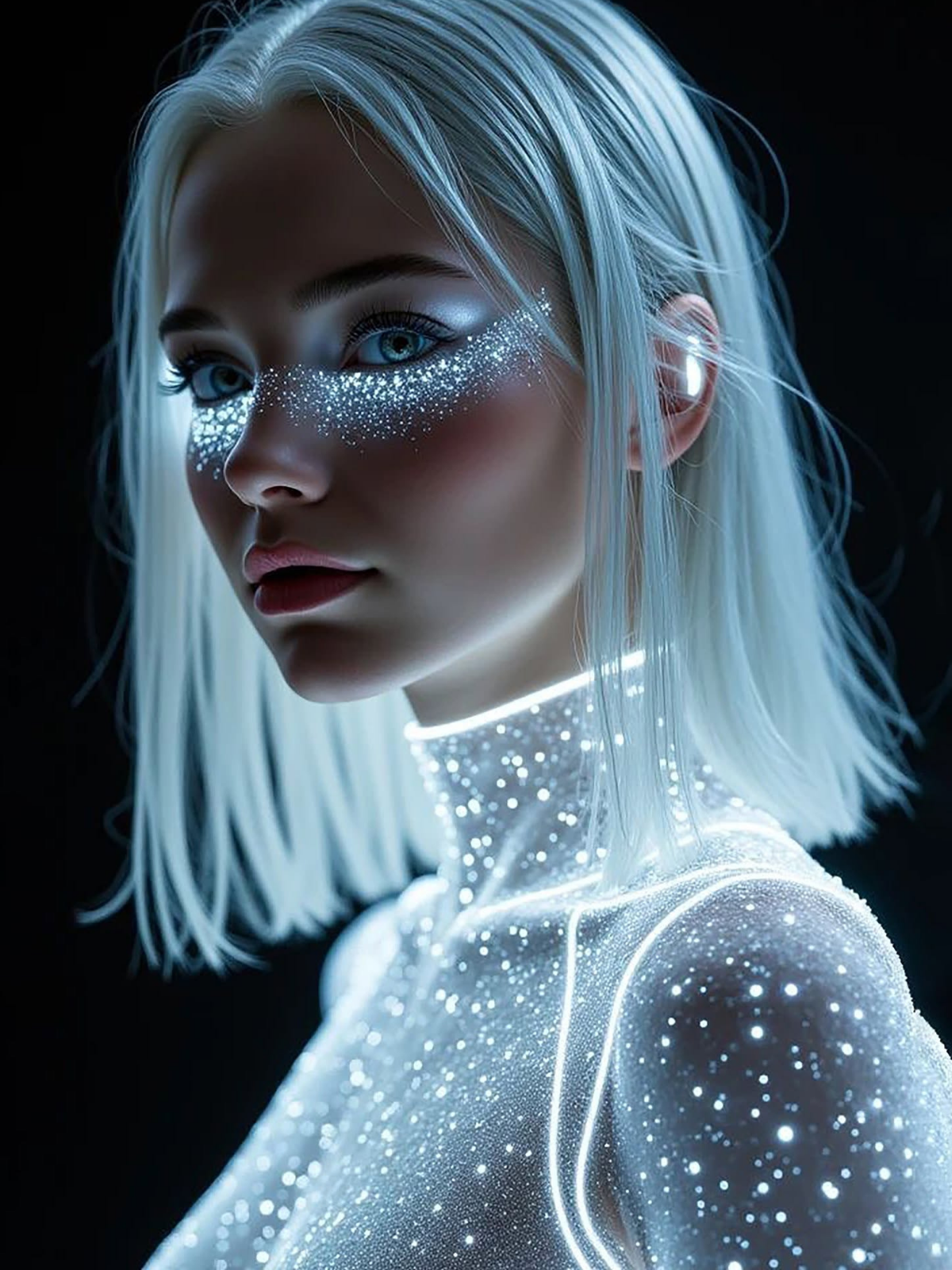 Starlit Cyberpunk Ethereal Portrait