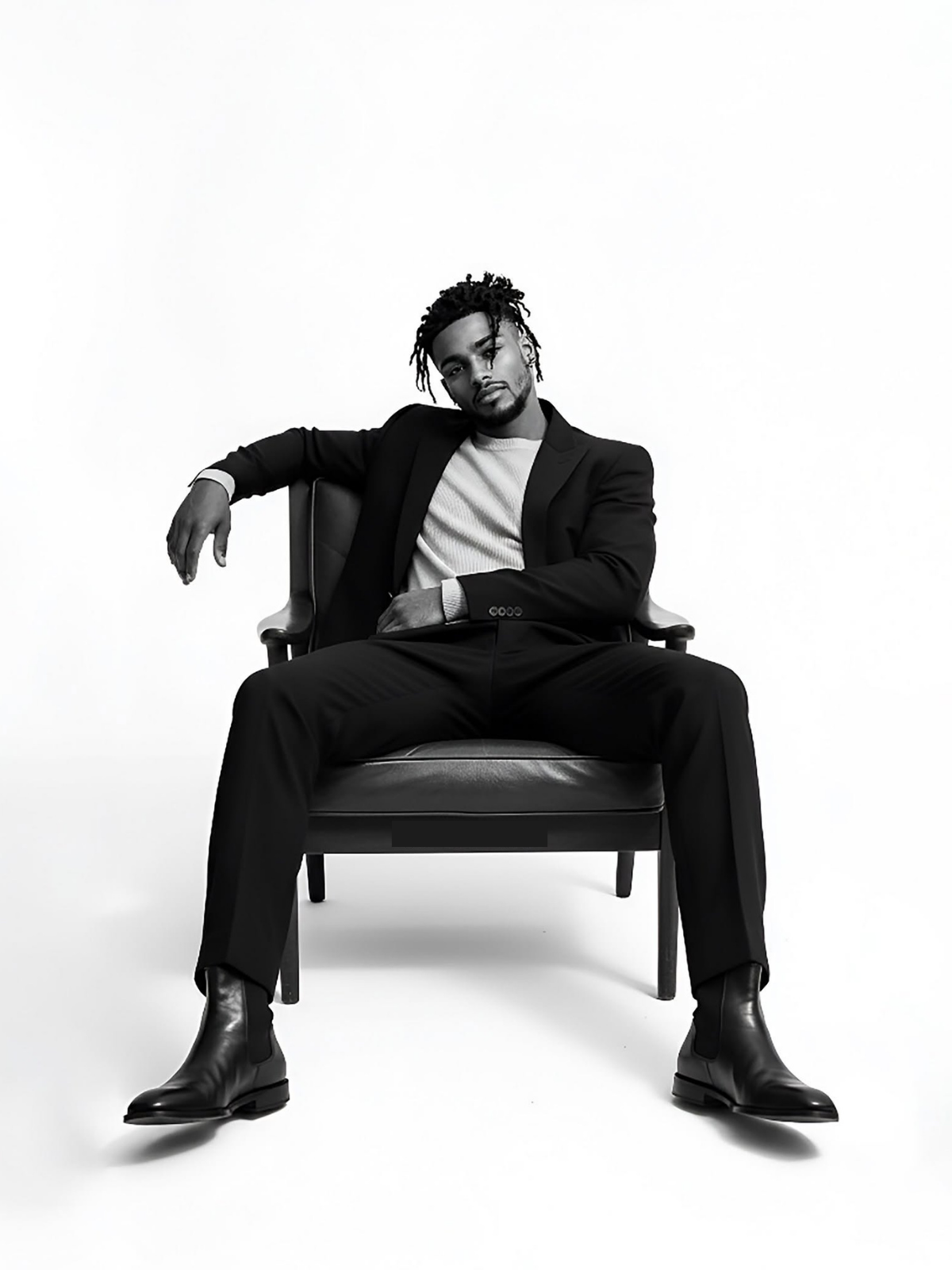 Confident Power: B&W Editorial Fashion Portrait