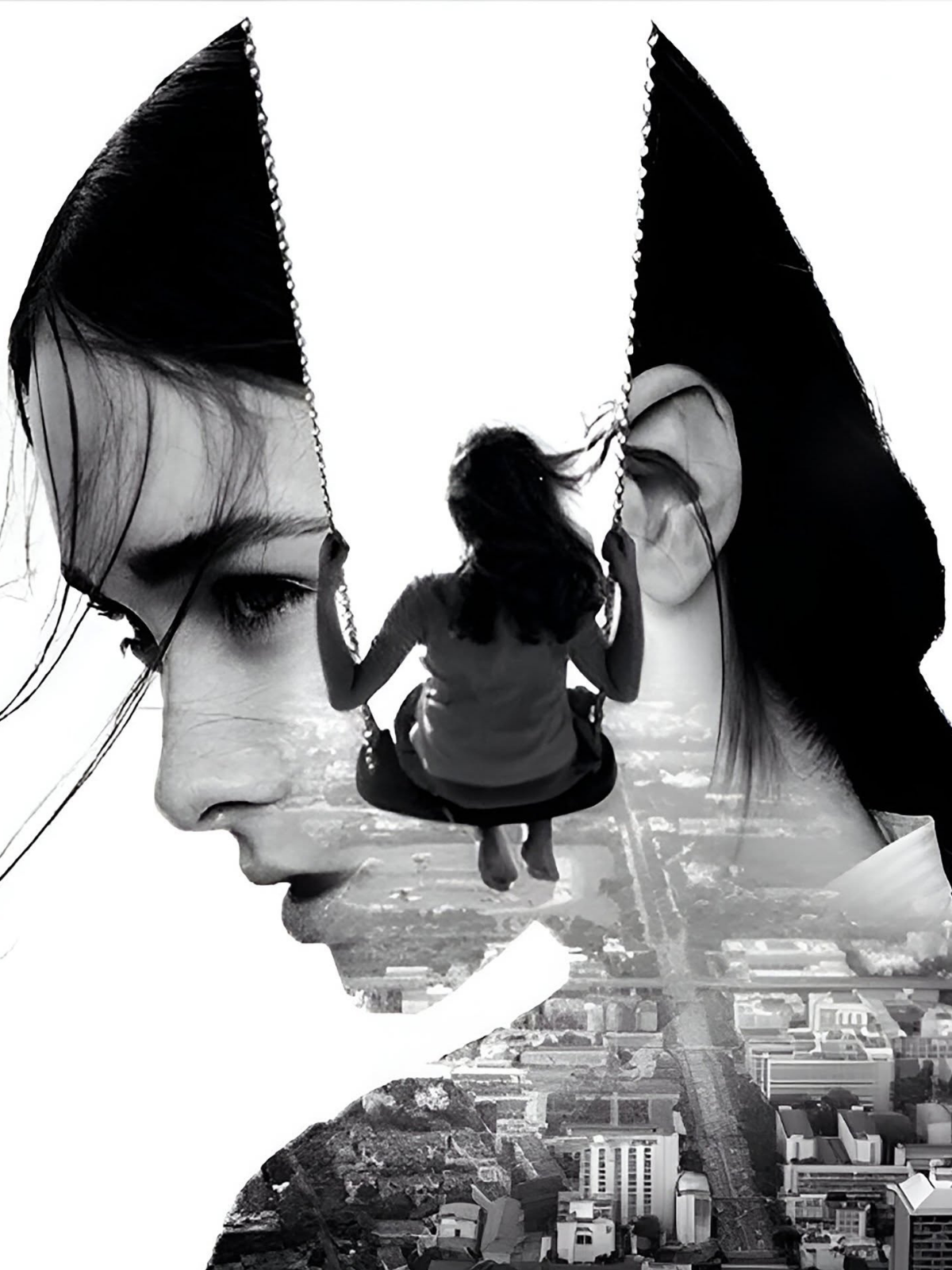 Memory's Layers: Woman, Child, City