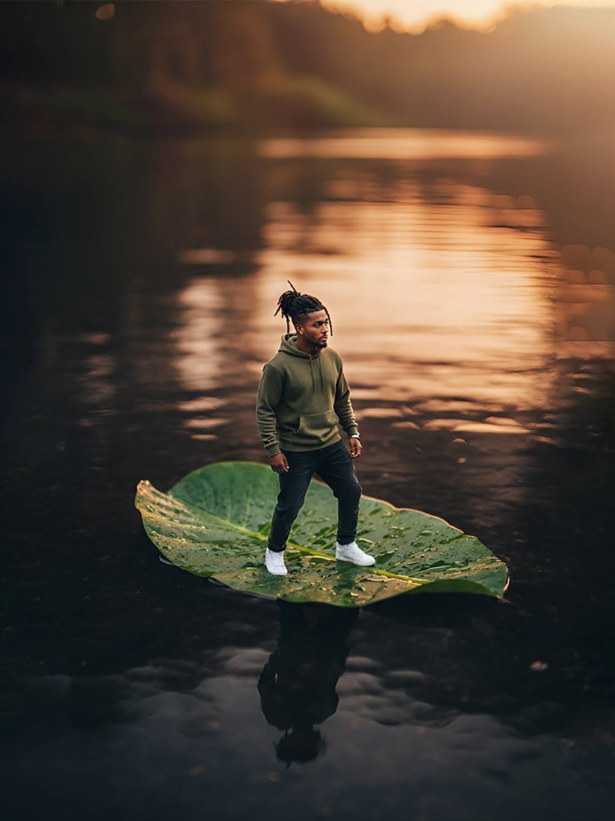 Micro Hero on a Leaf Raft