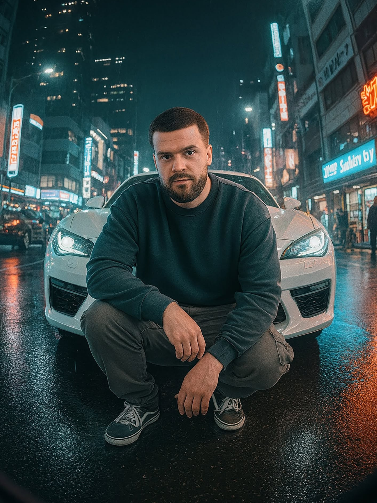 Wet Neon Future: Sports Car Night