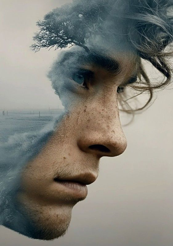 Misty Soul: Nature's Embrace Double Exposure