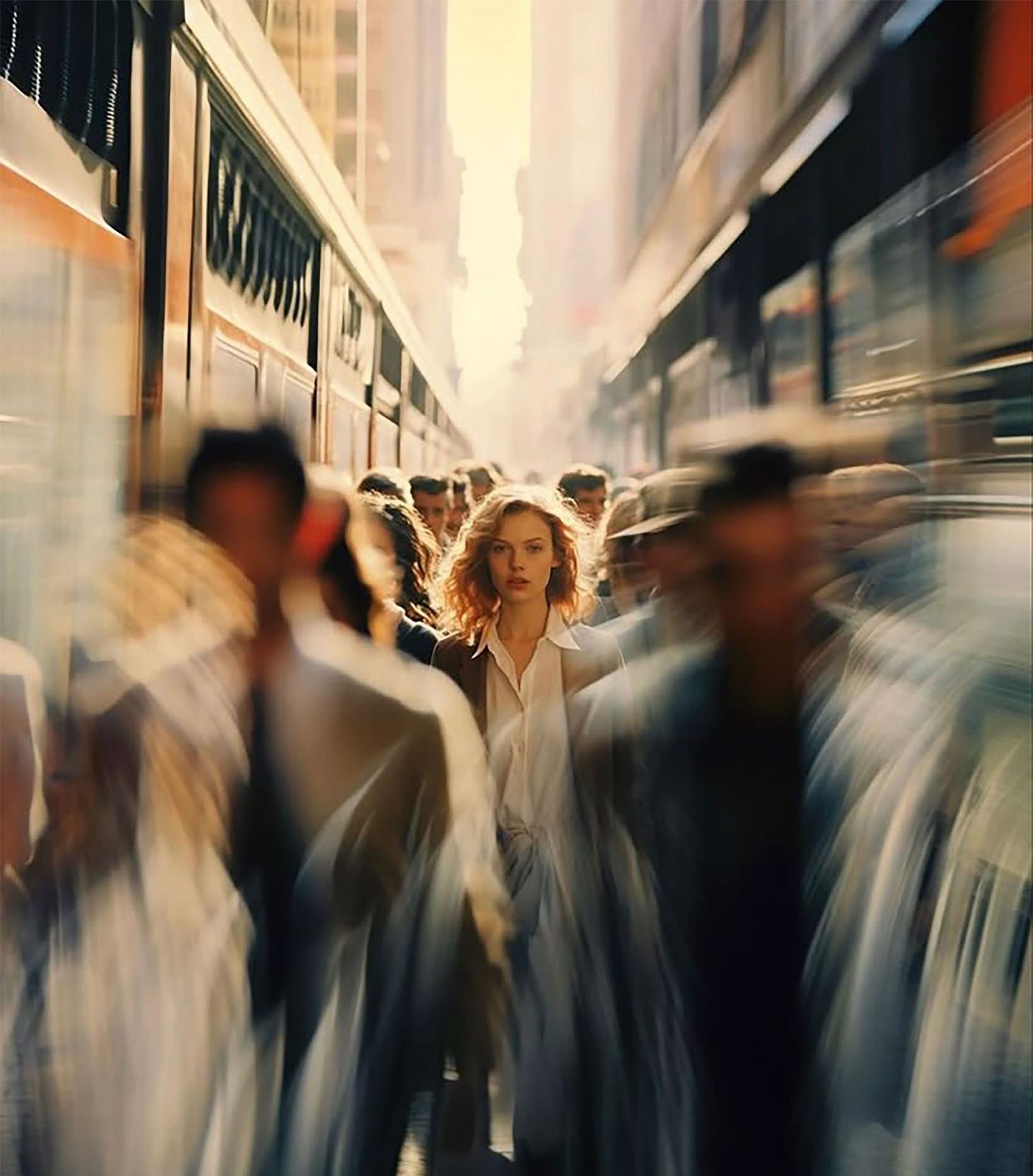 Stillness in Motion: Golden City Portrait