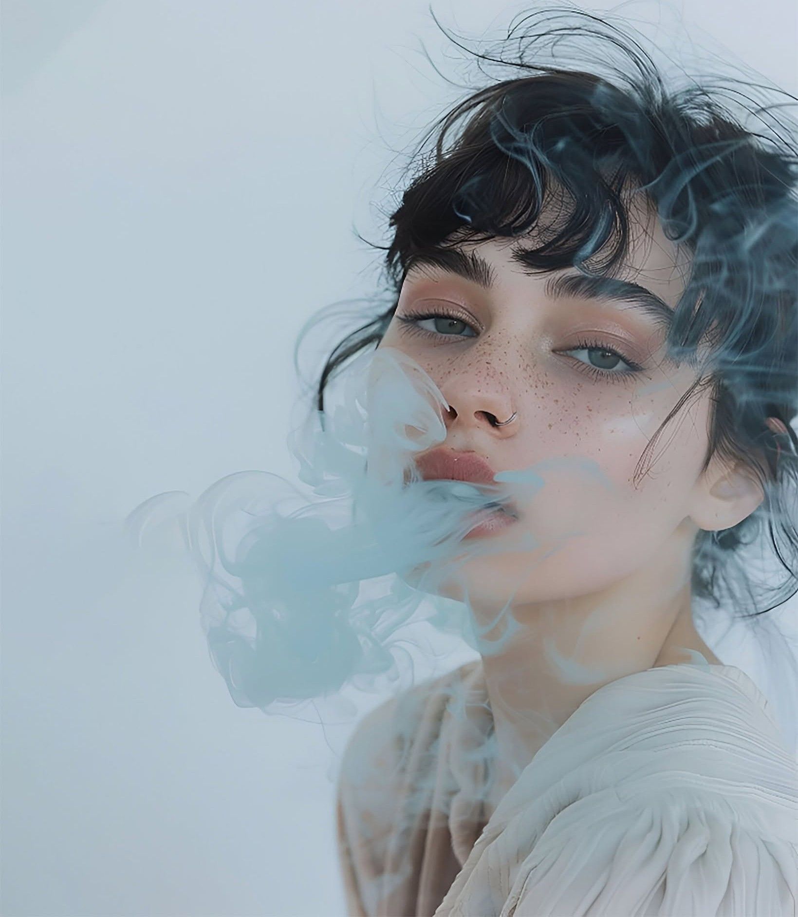 Dreamy Ethereal Pastel Smoke Portrait