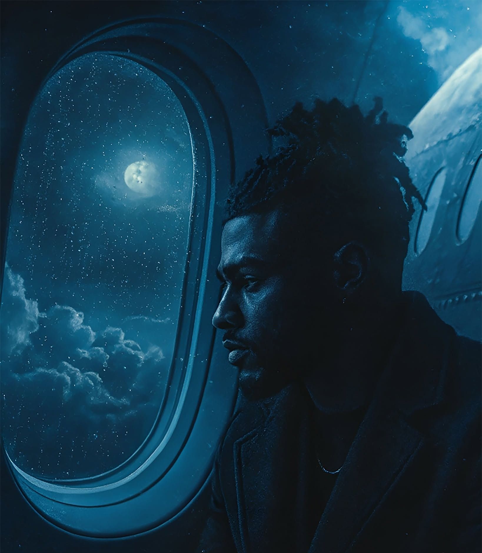 Moonlit Flight: Cinematic Blue Reflection