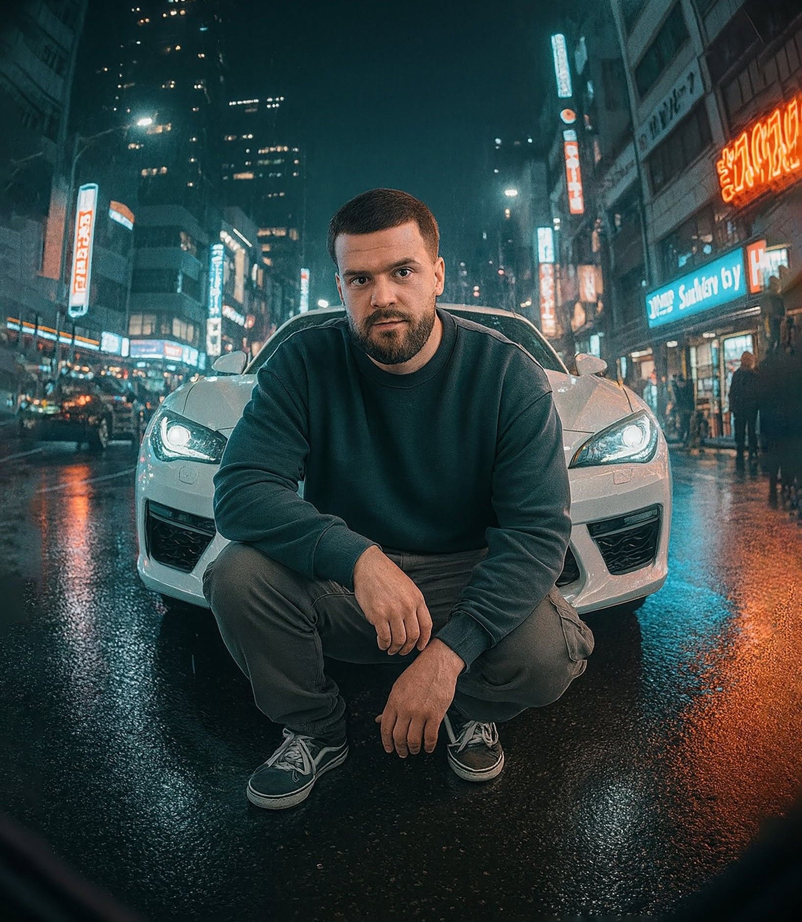 Futuristic Urban Night Racer
